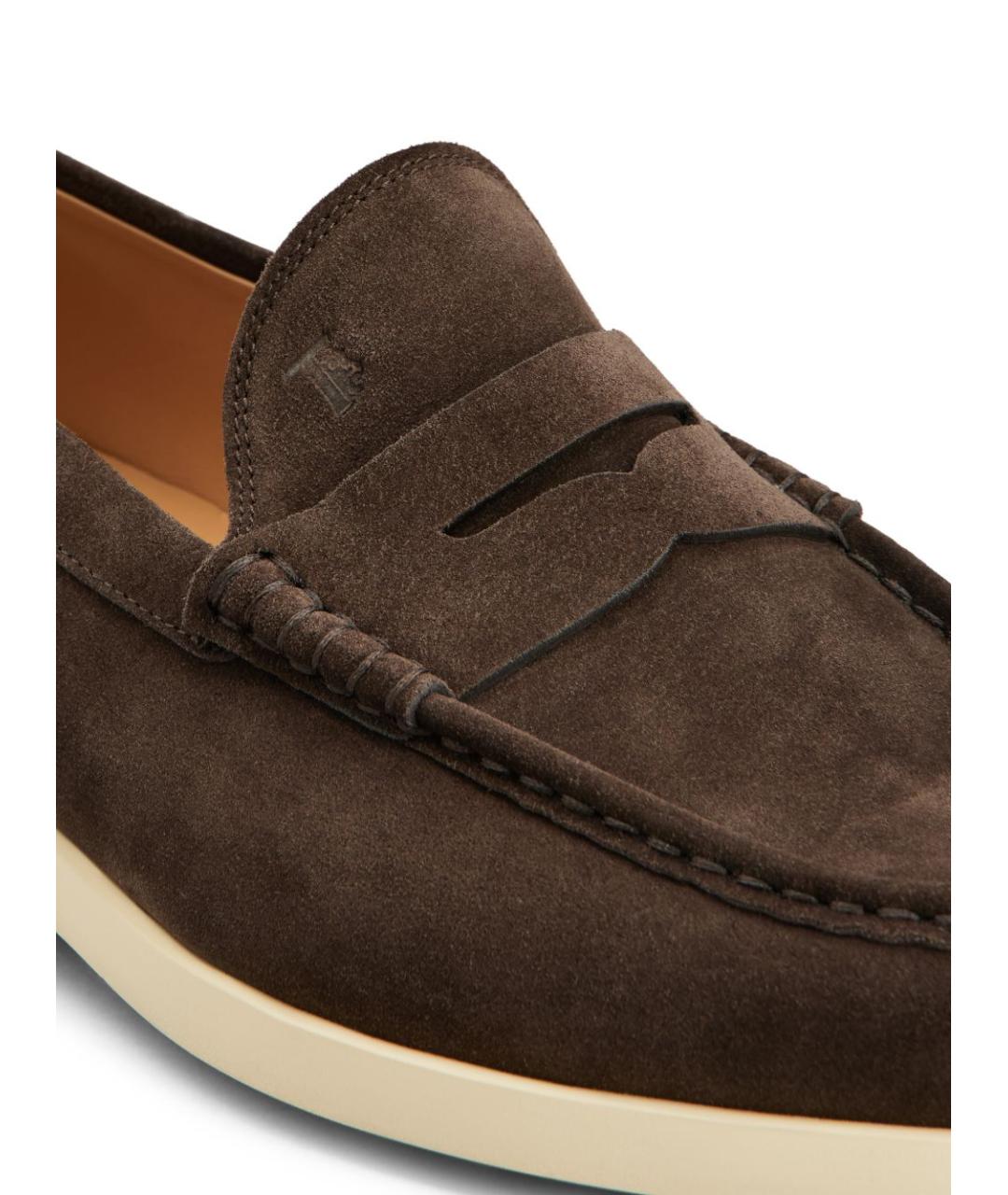 TOD'S Коричневые замшевые лоферы, фото 3