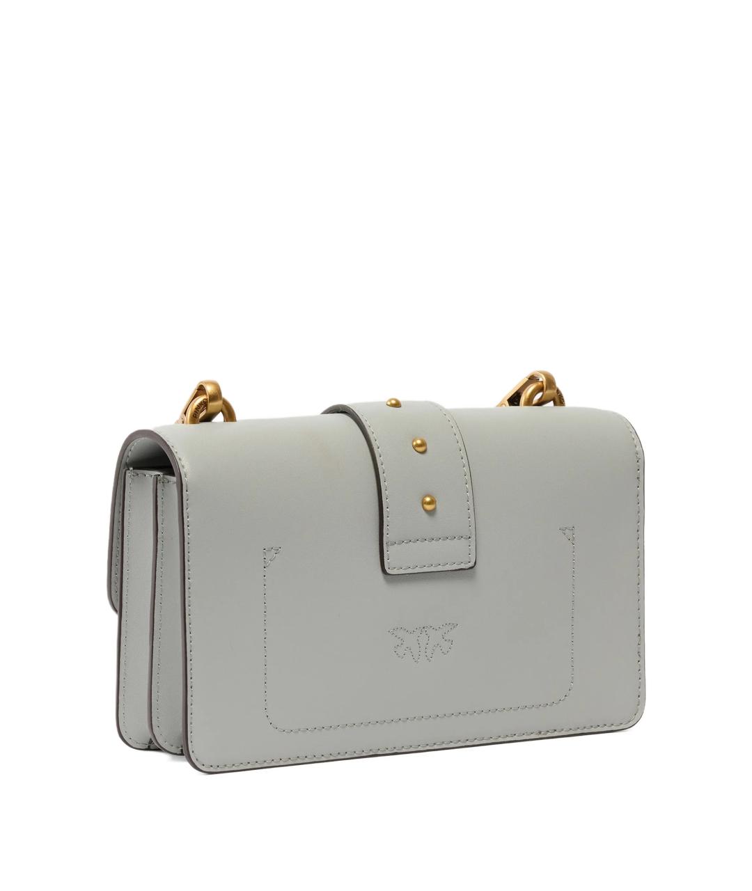 PINKO Серая кожаная сумка через плечо, фото 2