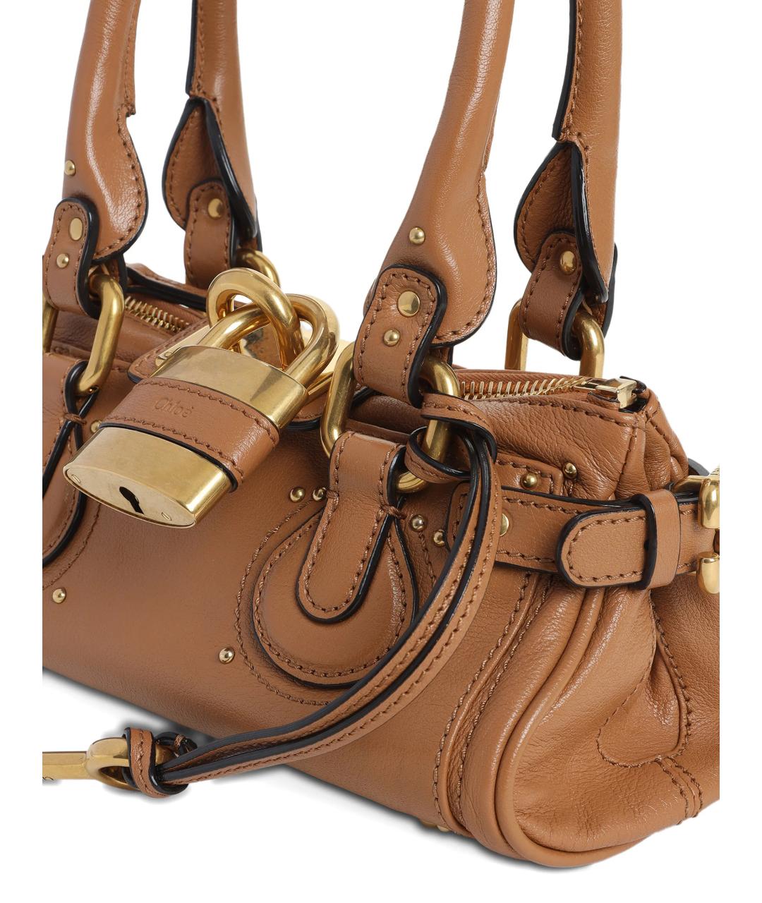 CHLOE Коричневая бархатная сумка с короткими ручками, фото 3