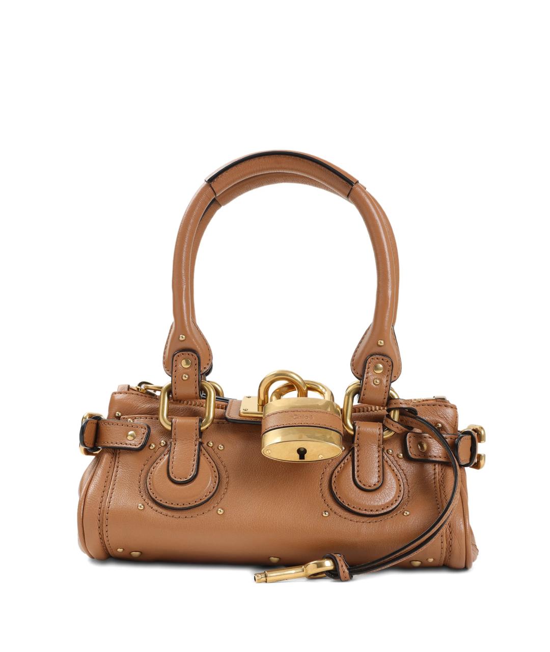 CHLOE Коричневая бархатная сумка с короткими ручками, фото 1