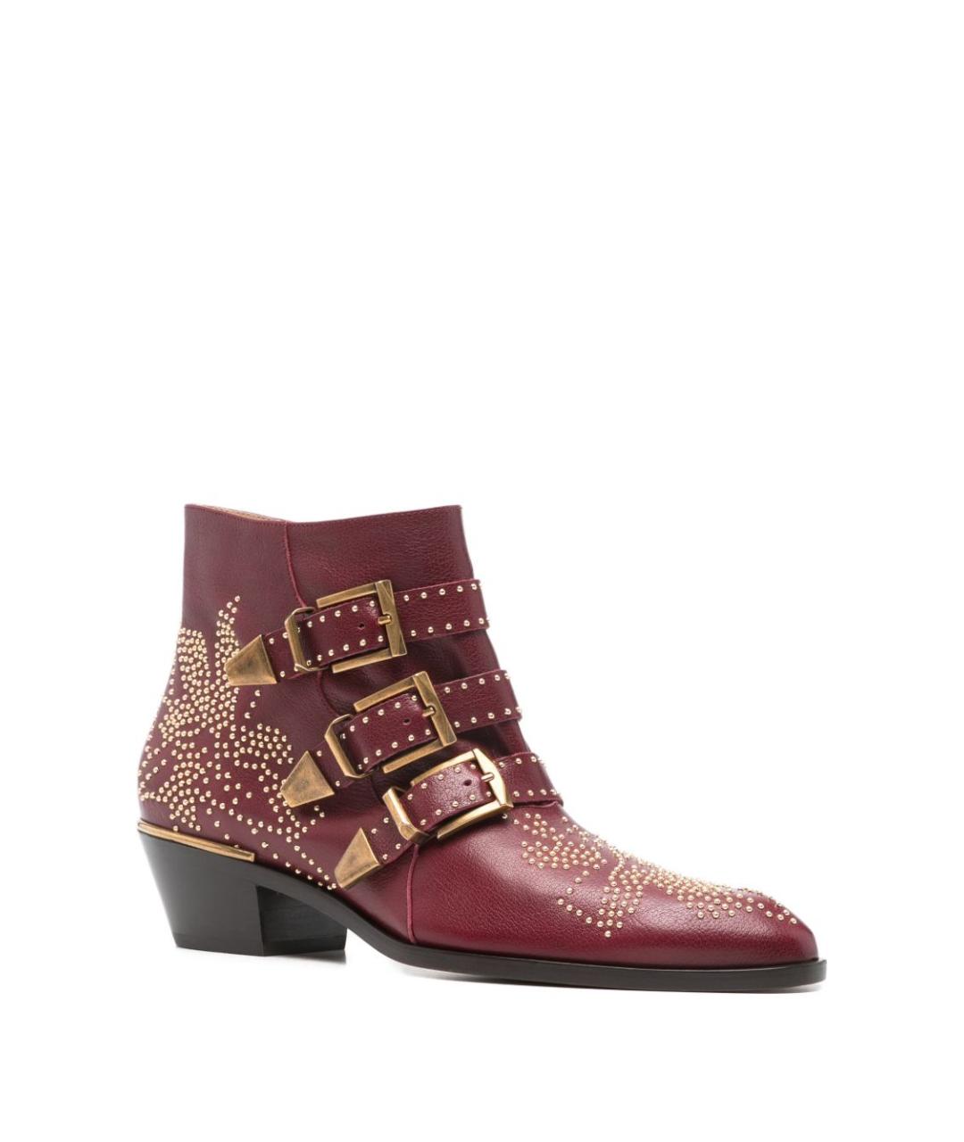 CHLOE Красные кожаные ботинки, фото 2