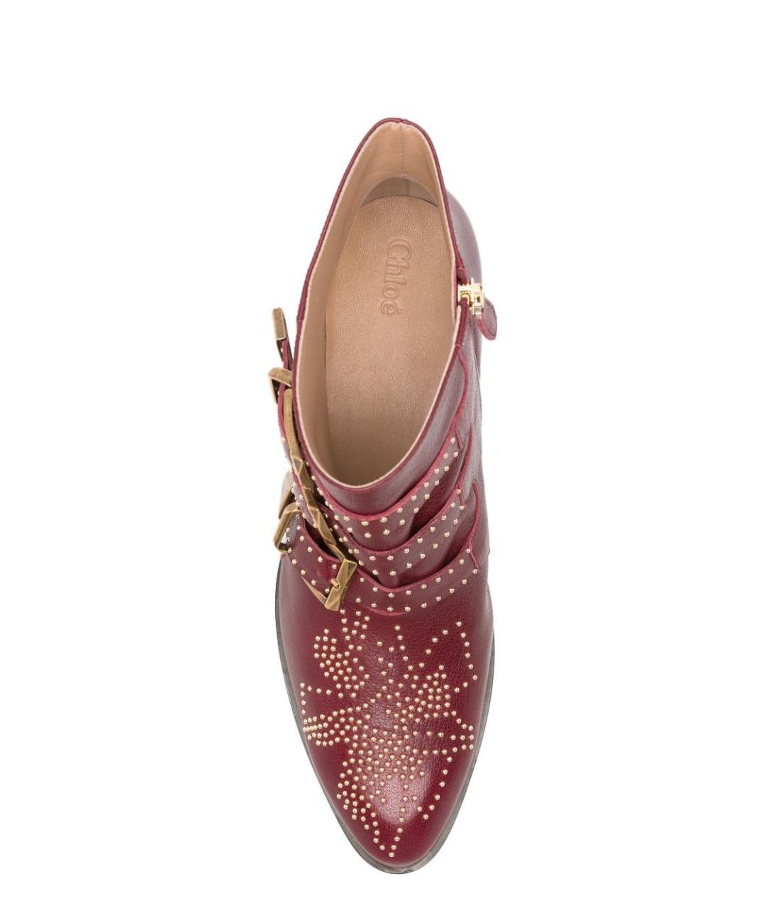 CHLOE Красные кожаные ботинки, фото 4