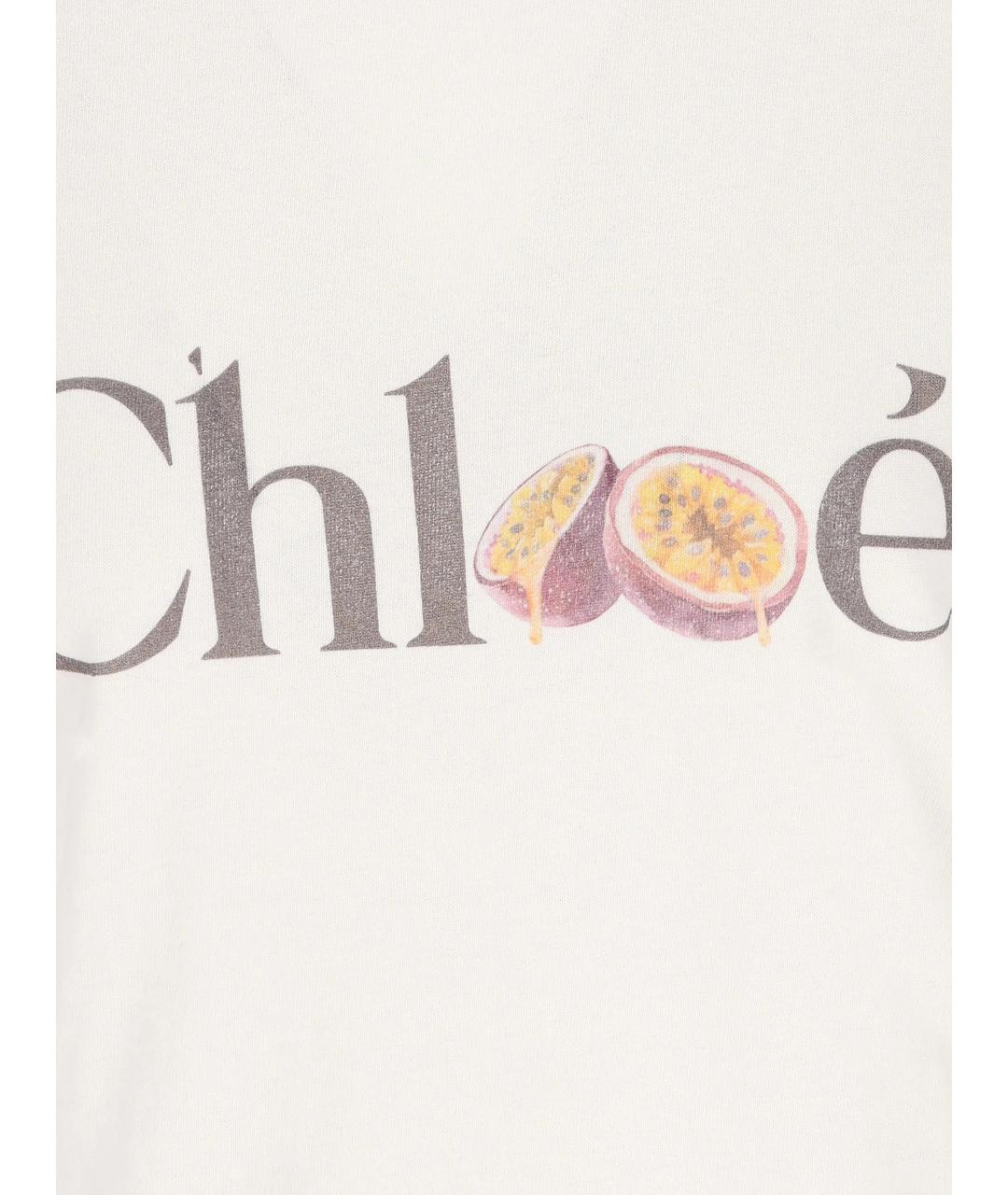 CHLOE Белая хлопковая футболка, фото 3