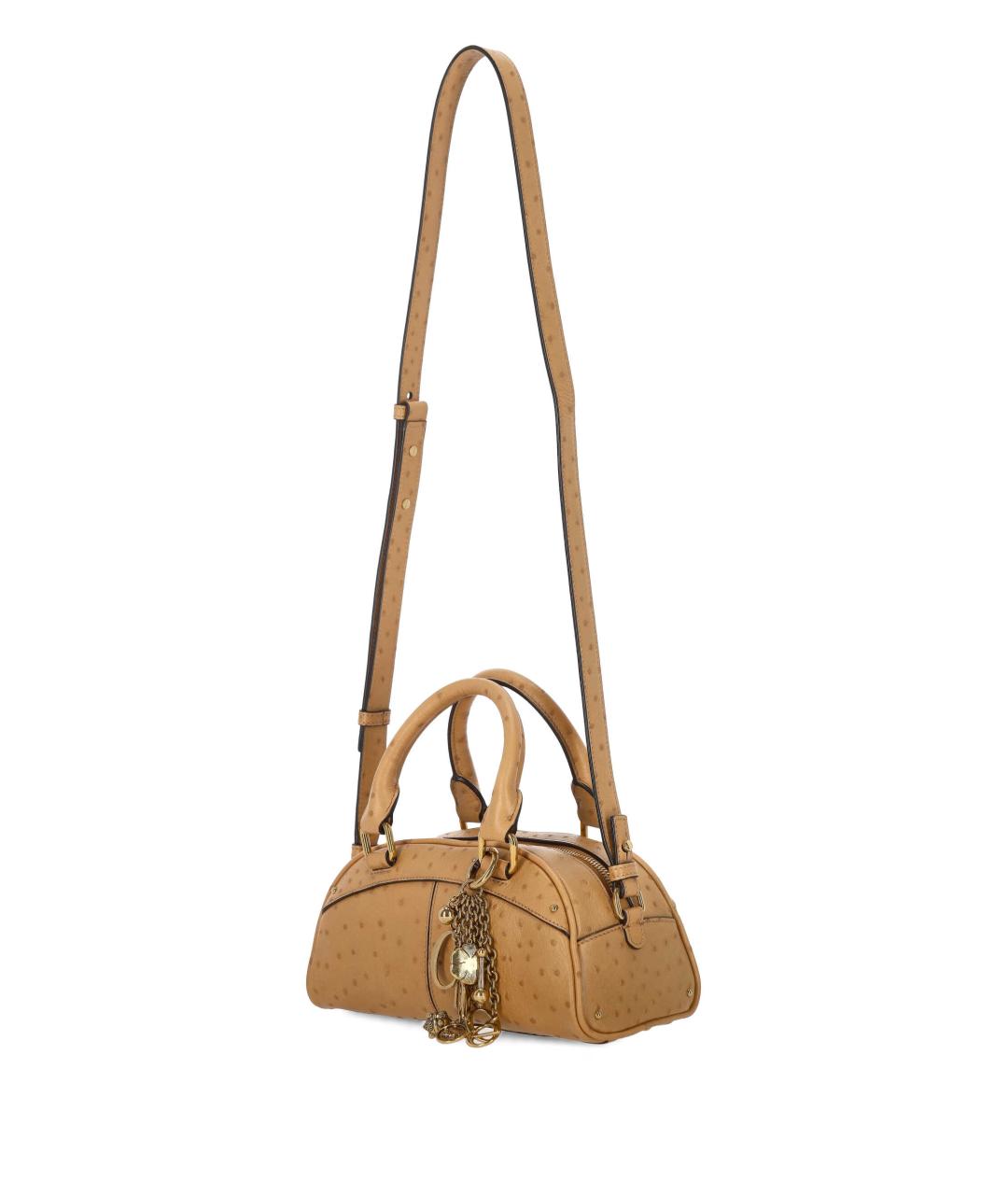 CHLOE Бежевая кожаная сумка с короткими ручками, фото 2
