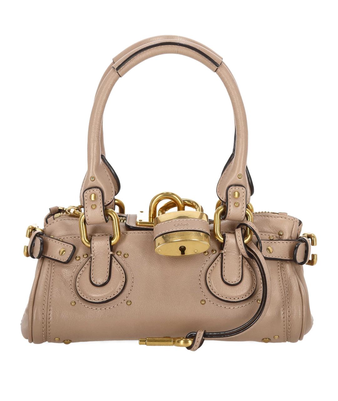 CHLOE Бежевая кожаная сумка с короткими ручками, фото 1