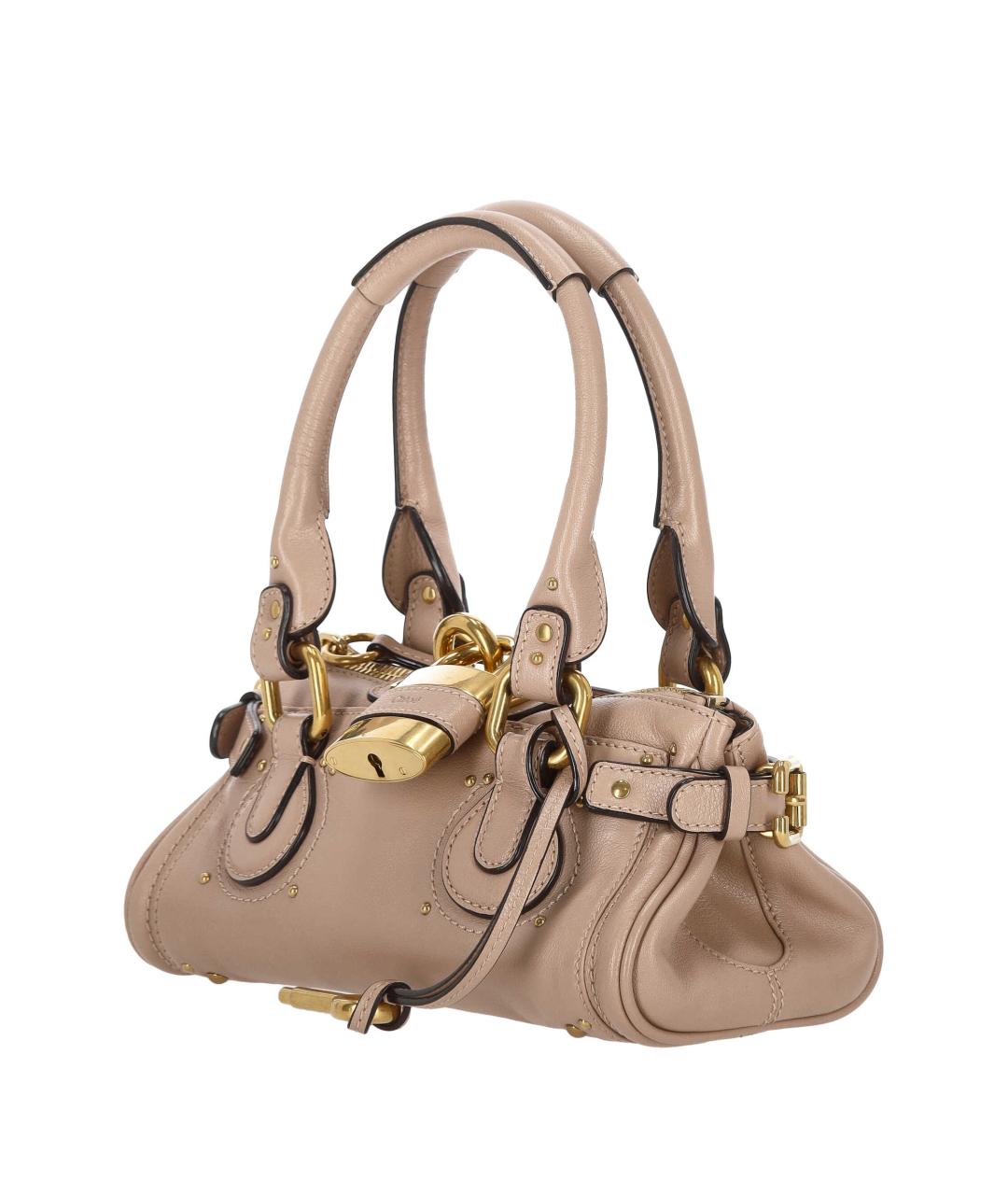 CHLOE Бежевая кожаная сумка с короткими ручками, фото 2