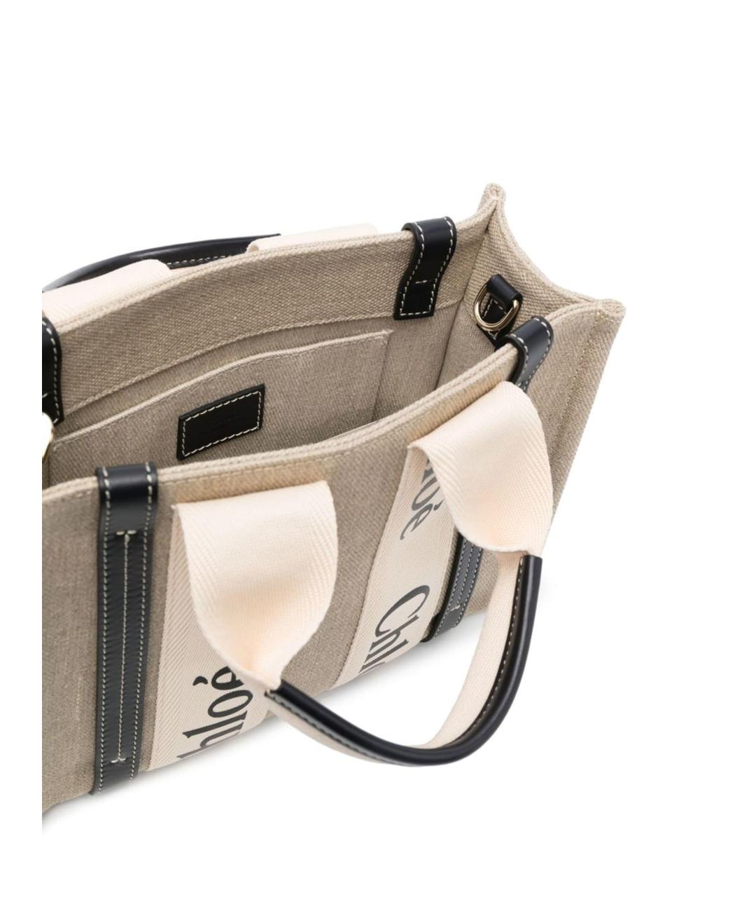 CHLOE Бежевая тканевая сумка тоут, фото 3