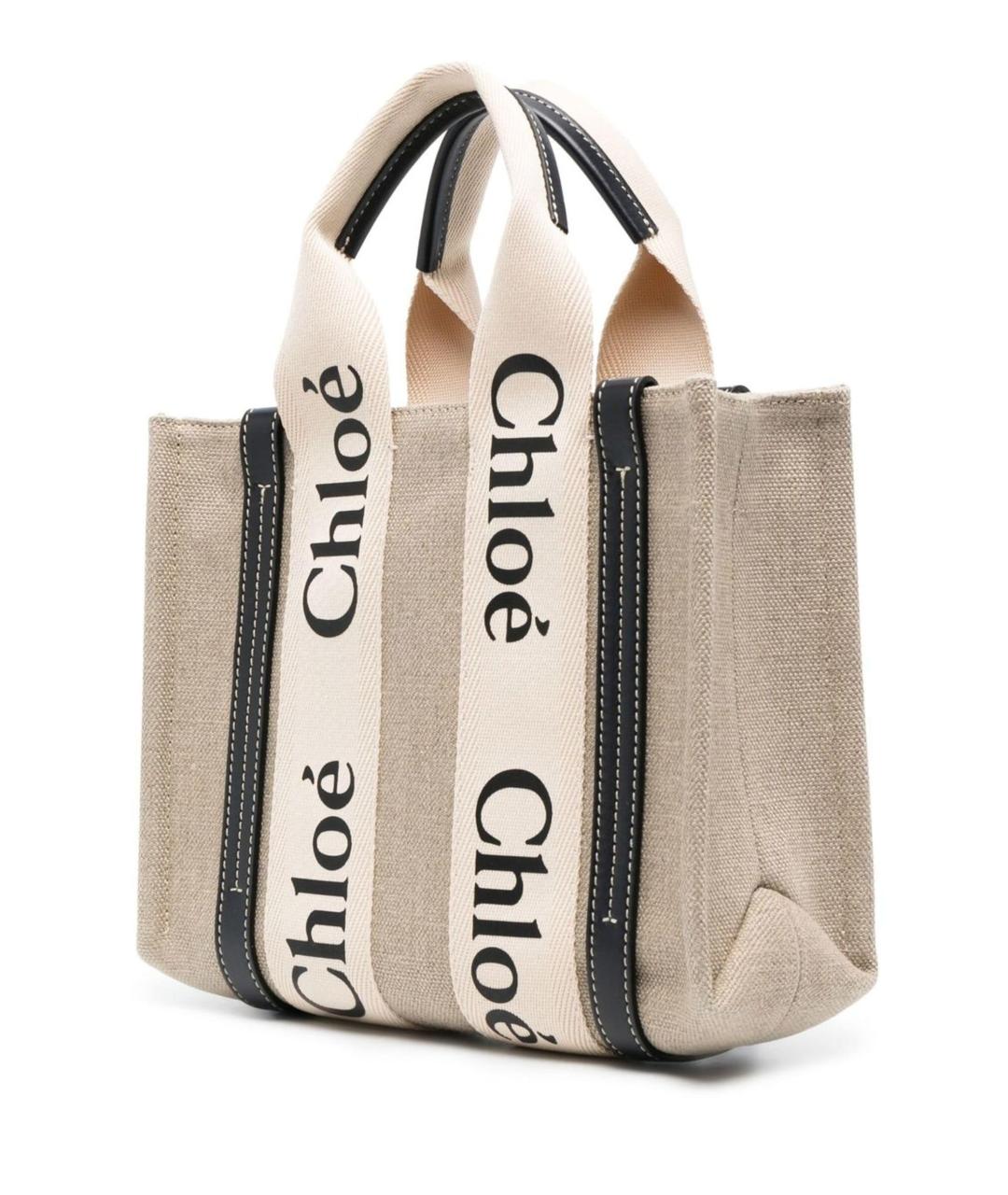 CHLOE Бежевая тканевая сумка тоут, фото 2