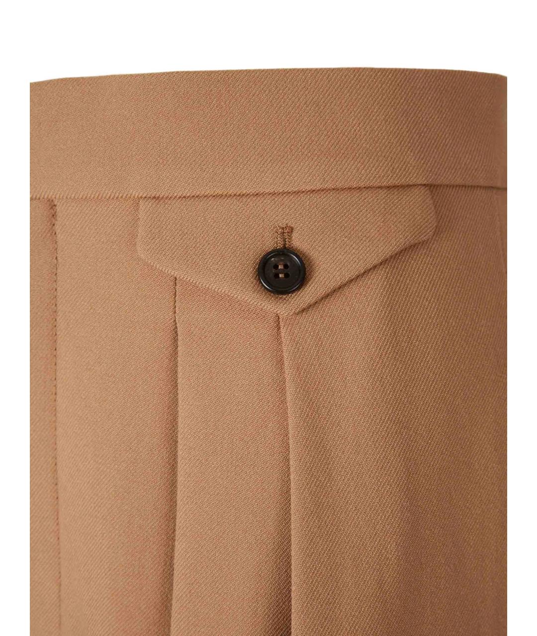 CHLOE Коричневые шерстяные прямые брюки, фото 2