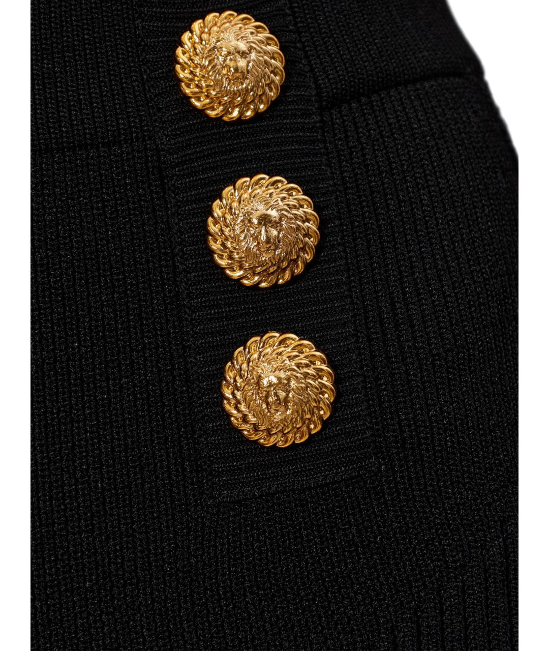 BALMAIN Черная вискозная юбка миди, фото 2