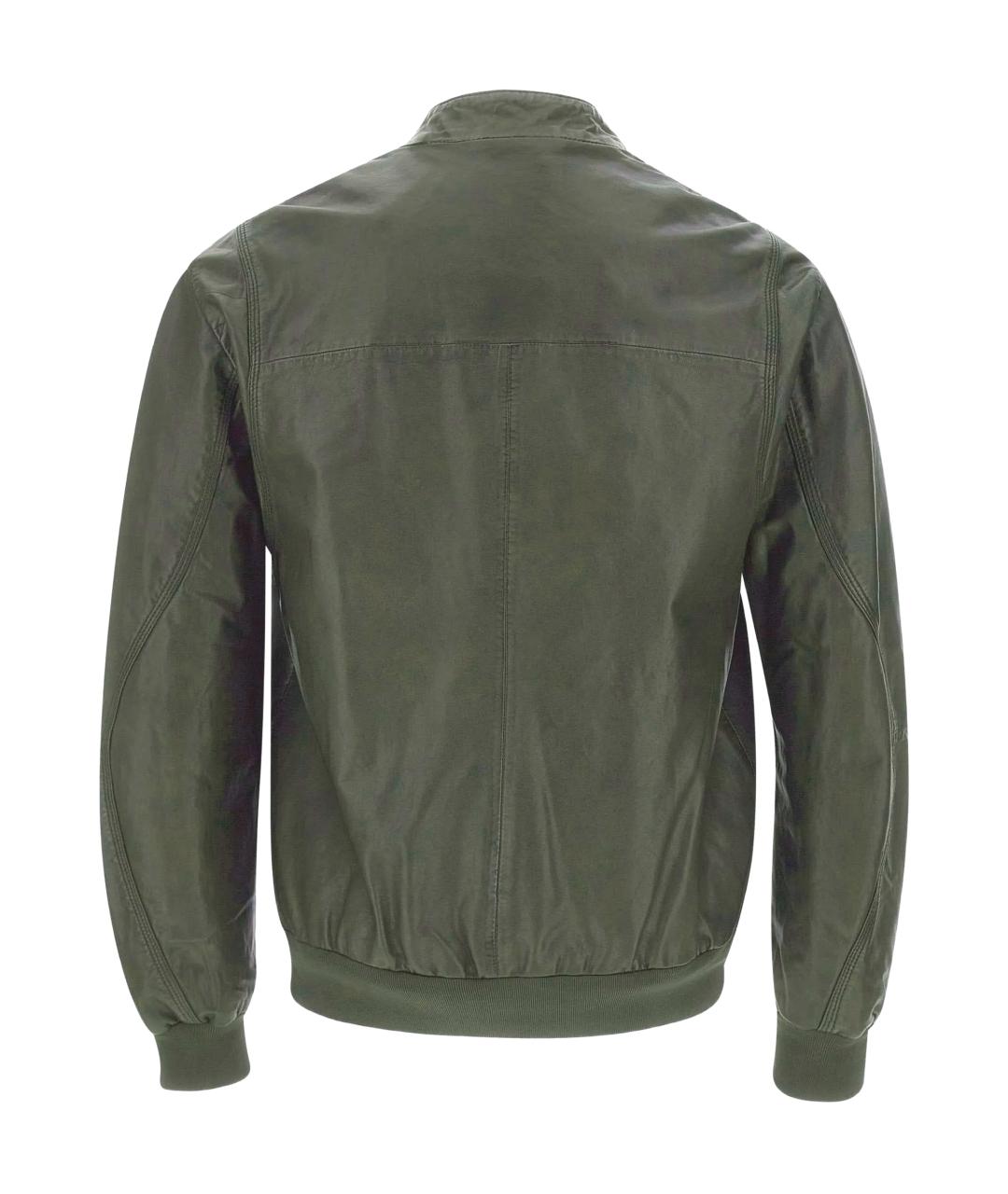 PEUTEREY Зеленая кожаная куртка, фото 3