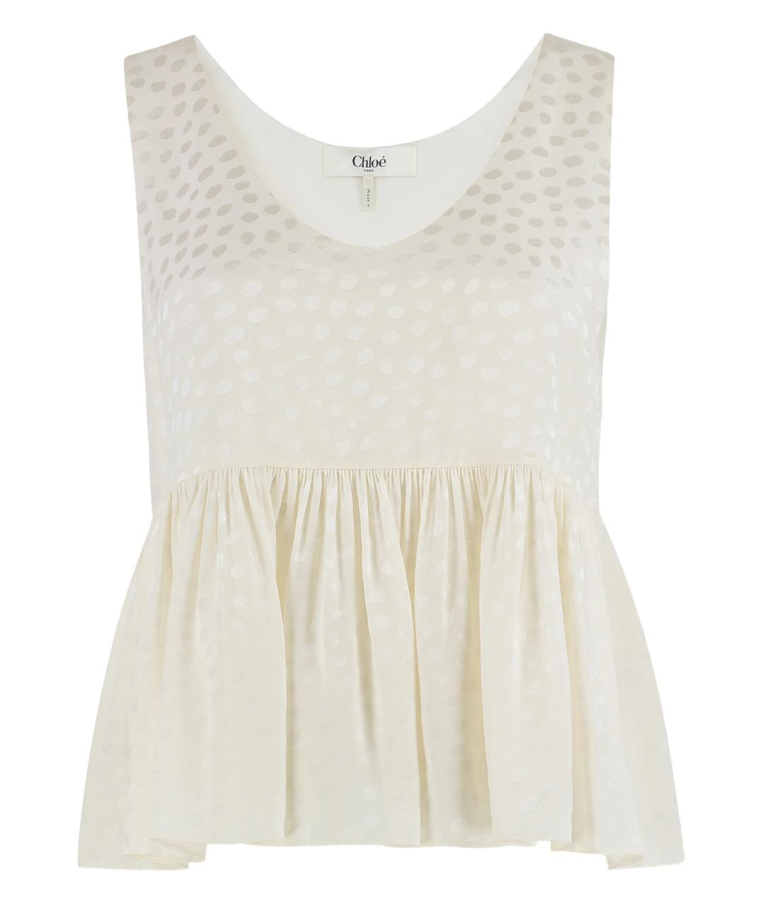 CHLOE Белая шелковая майка, фото 1