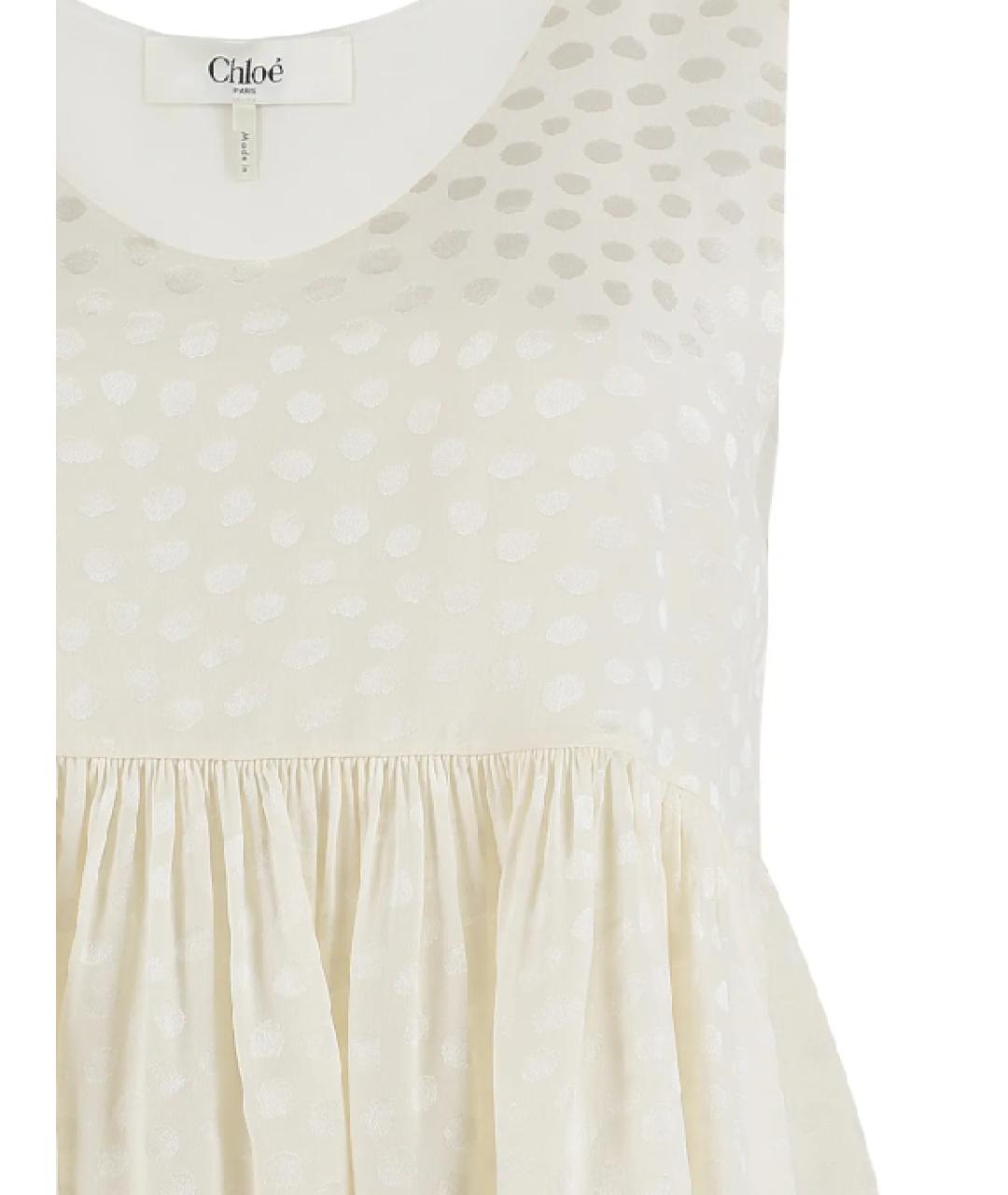 CHLOE Белая шелковая майка, фото 2