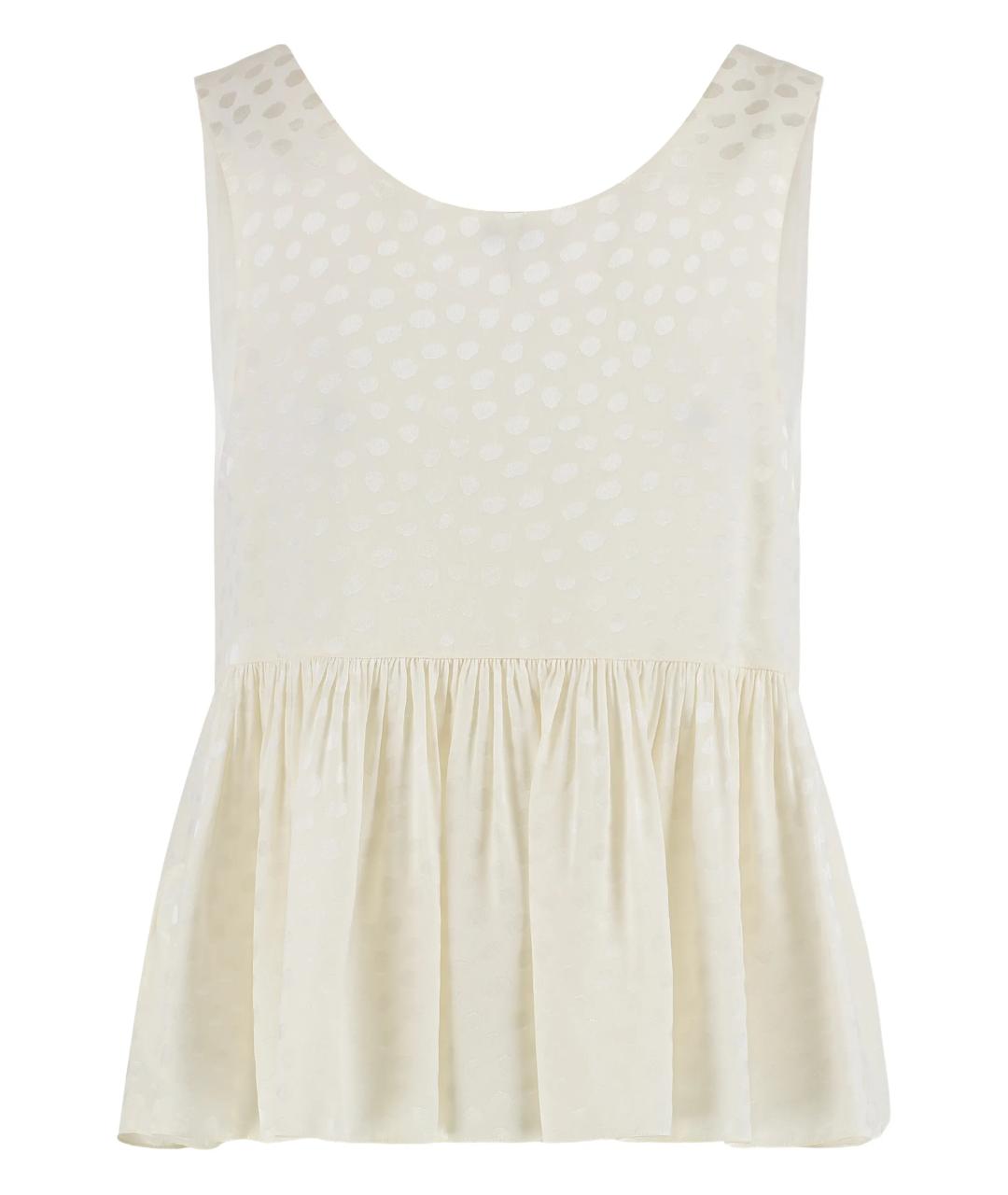 CHLOE Белая шелковая майка, фото 3