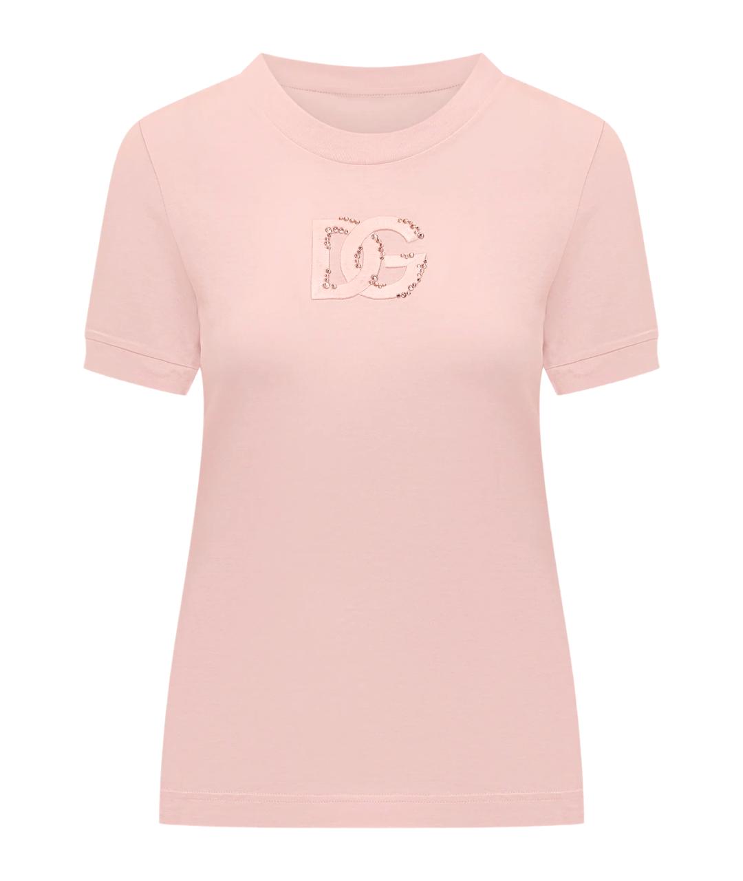 DOLCE&GABBANA Розовая хлопковая футболка, фото 1