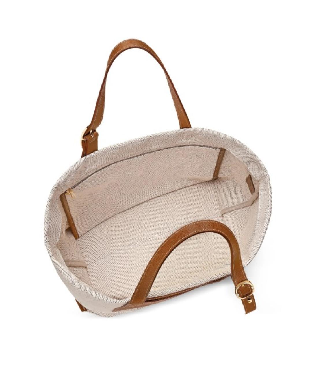 LONGCHAMP Бежевая тканевая сумка тоут, фото 3