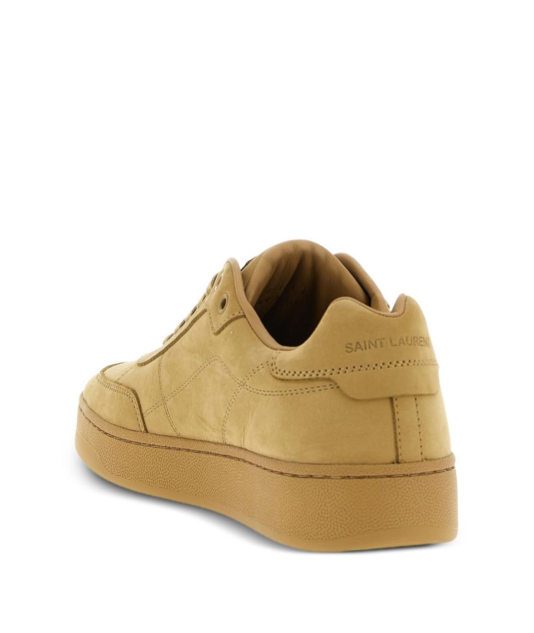 SAINT LAURENT Бежевые замшевые низкие кроссовки / кеды, фото 3