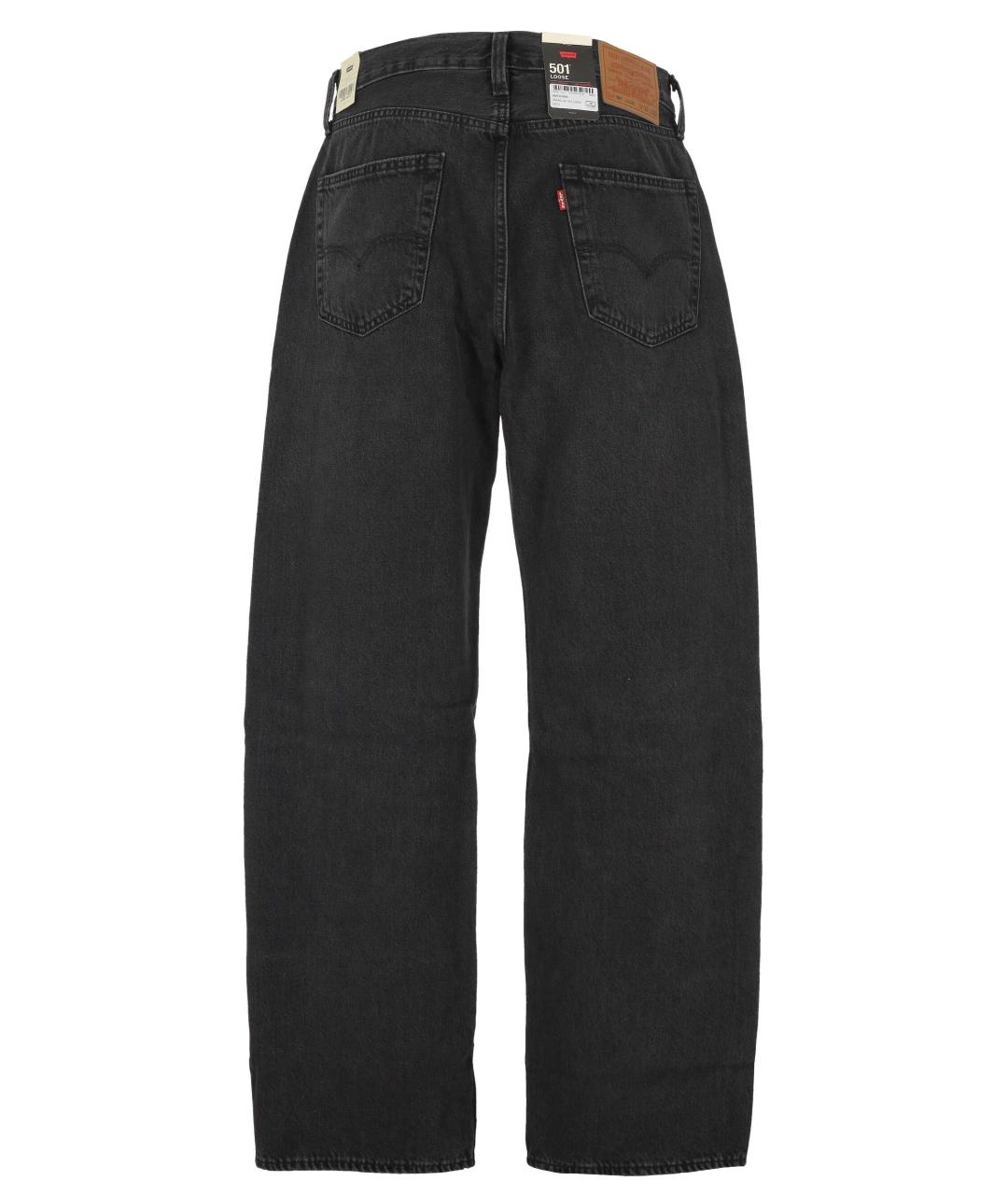 LEVI'S Черные хлопковые прямые джинсы, фото 3