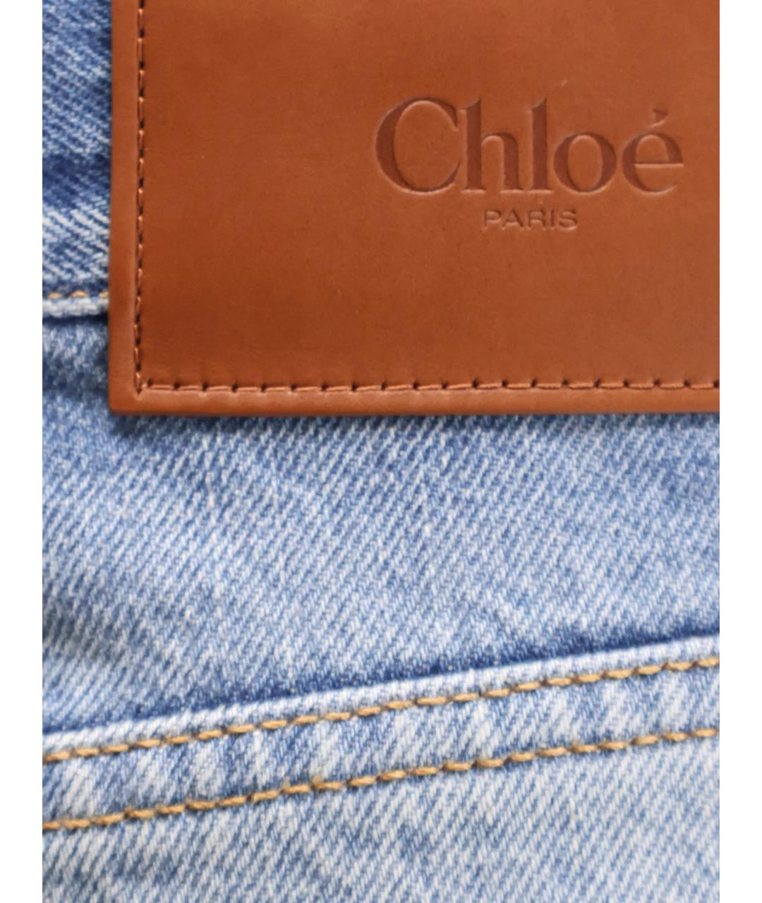 CHLOE Голубые хлопковые прямые джинсы, фото 4