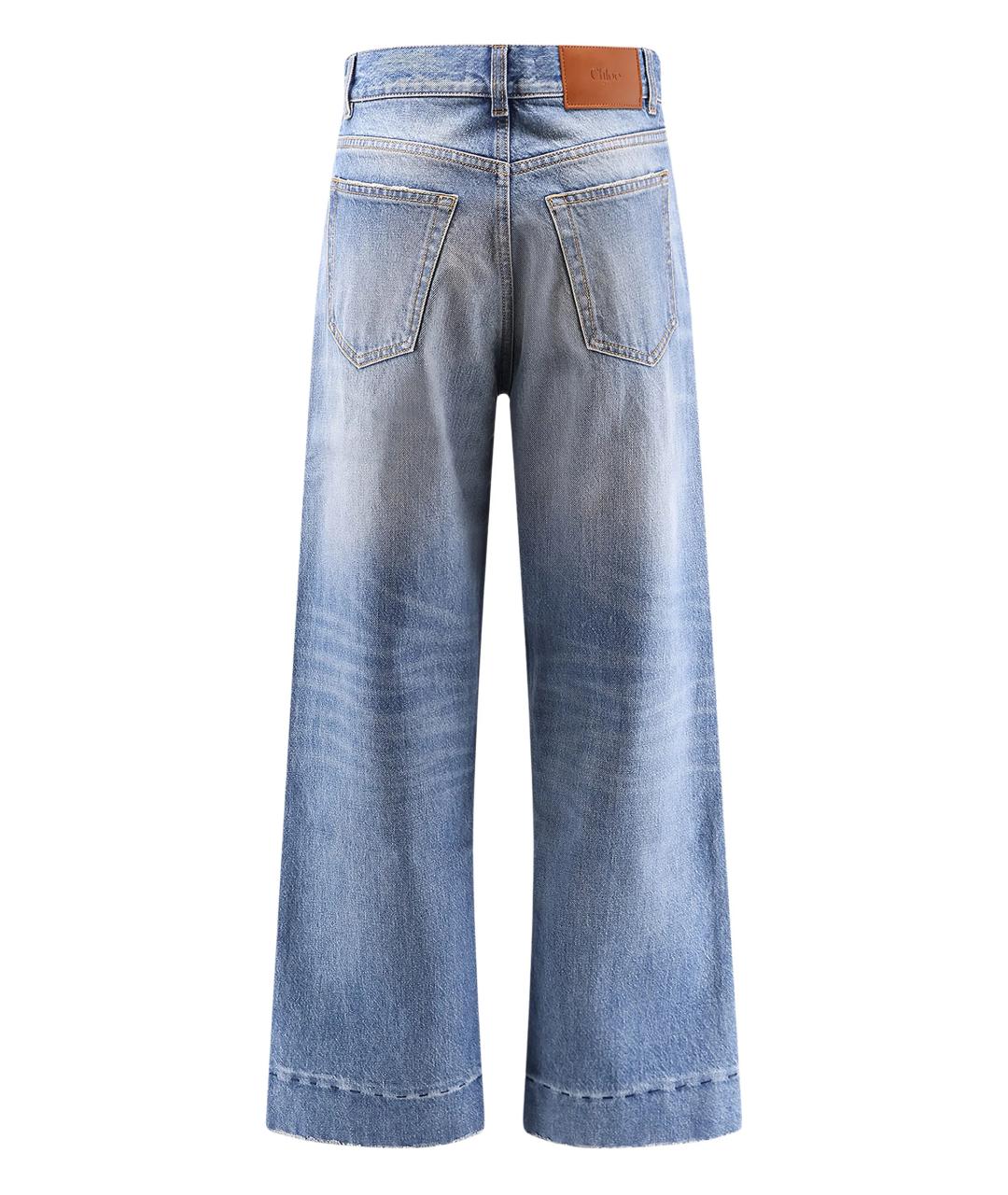 CHLOE Голубые хлопковые прямые джинсы, фото 3