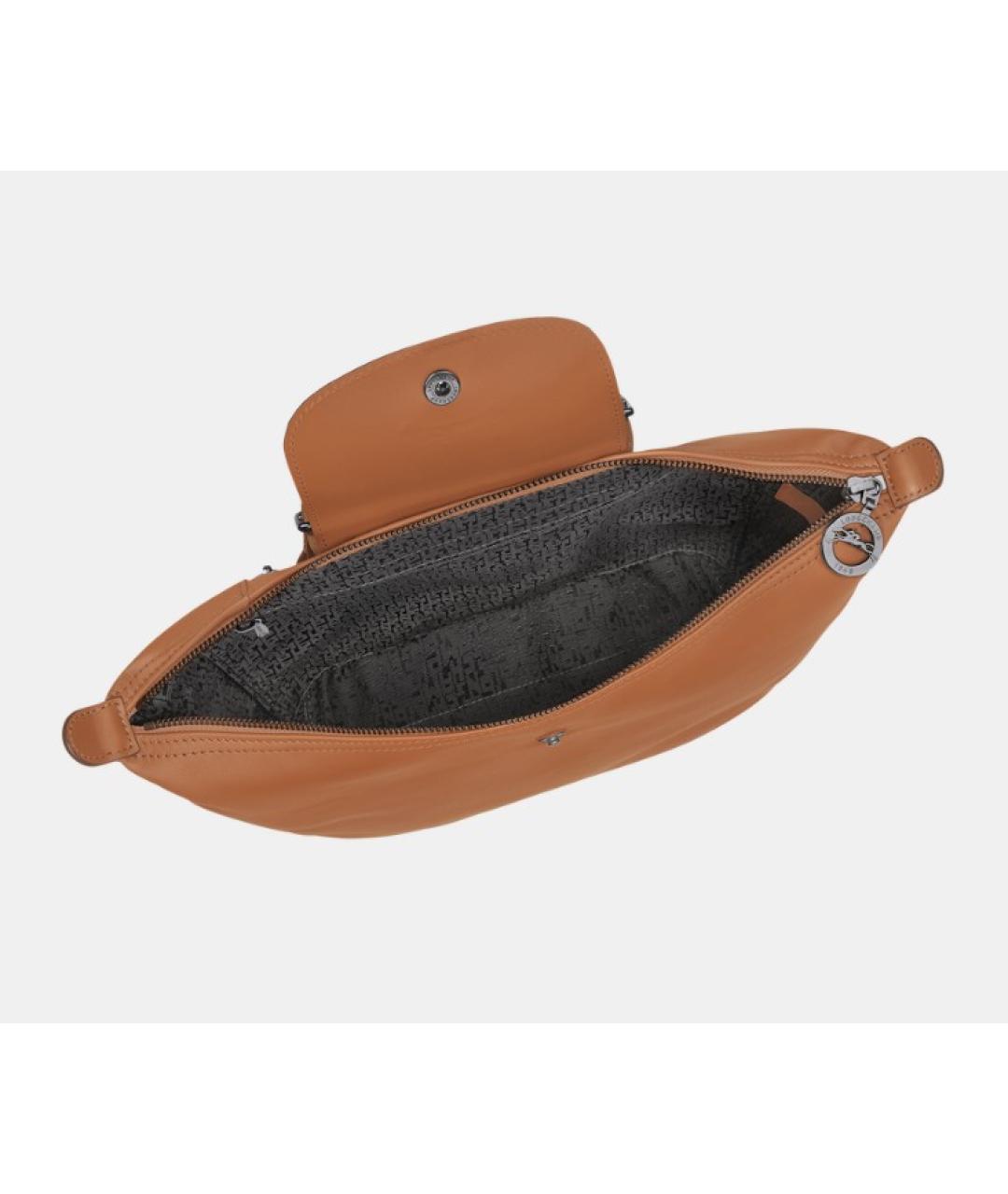 LONGCHAMP Коричневая кожаная сумка тоут, фото 4