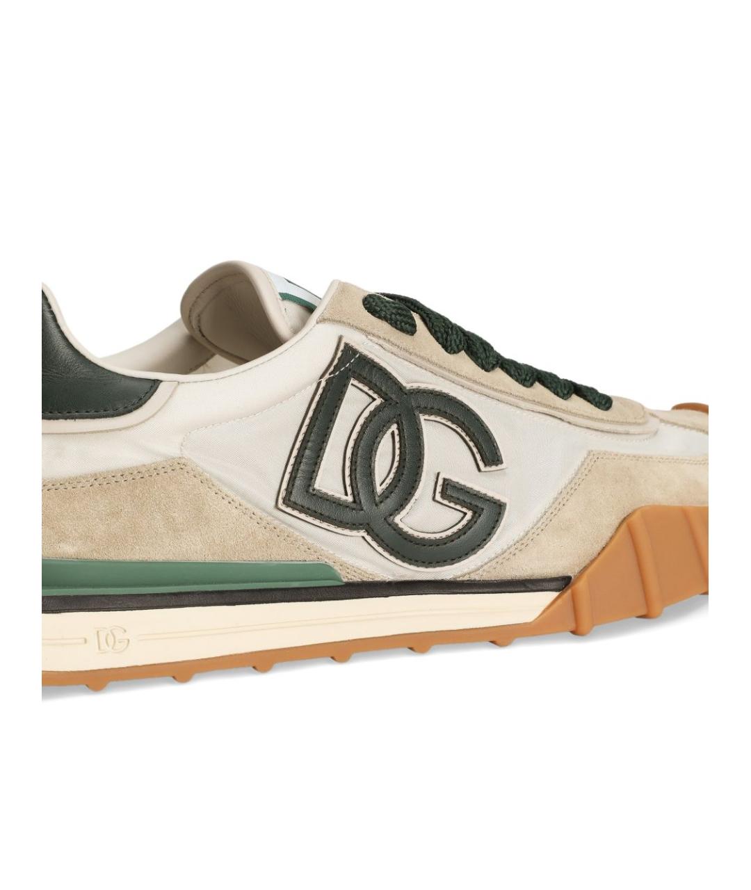 DOLCE&GABBANA Бежевые текстильные низкие кроссовки / кеды, фото 4