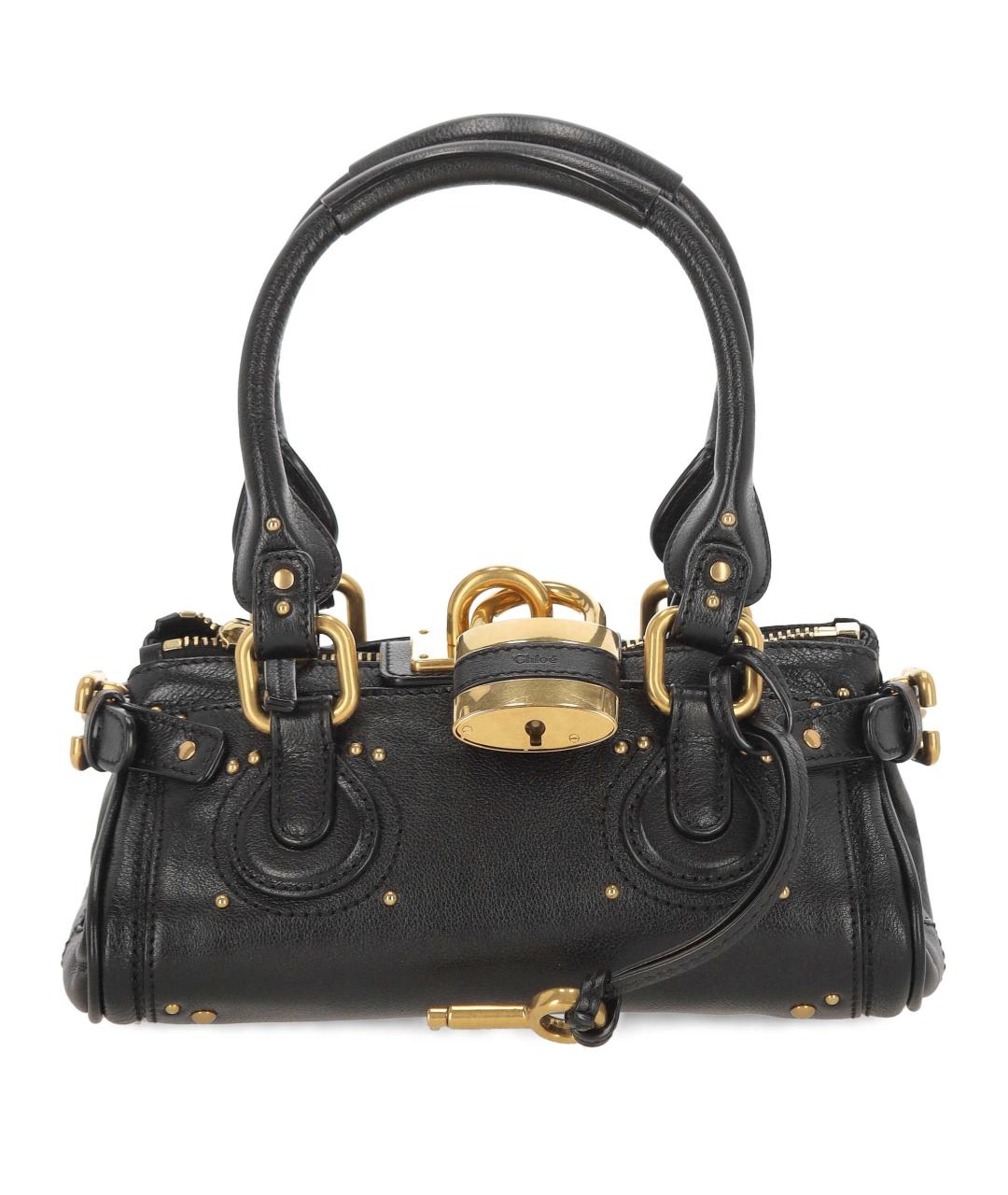 CHLOE Черная кожаная сумка с короткими ручками, фото 1