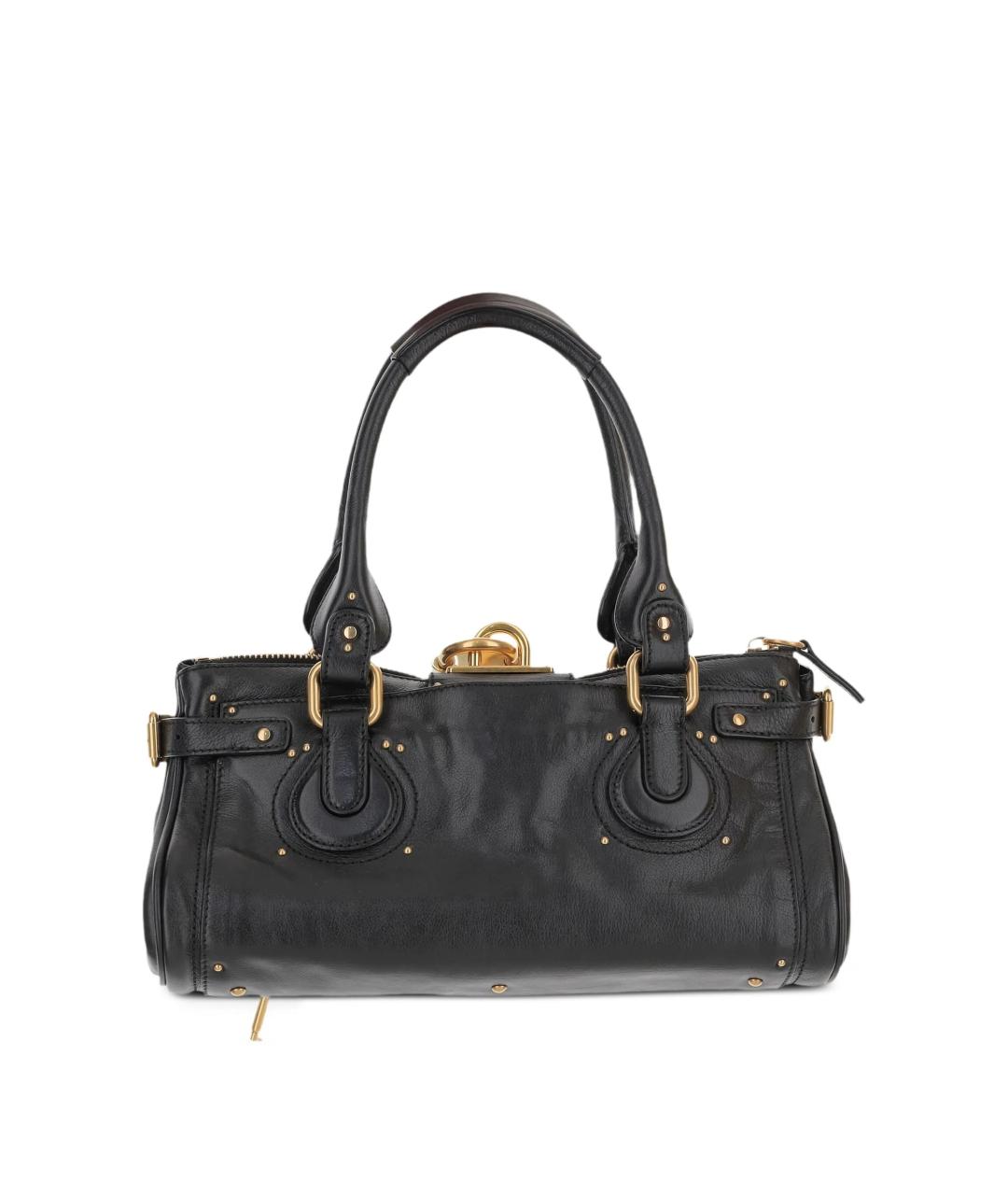 CHLOE Черная кожаная сумка с короткими ручками, фото 3