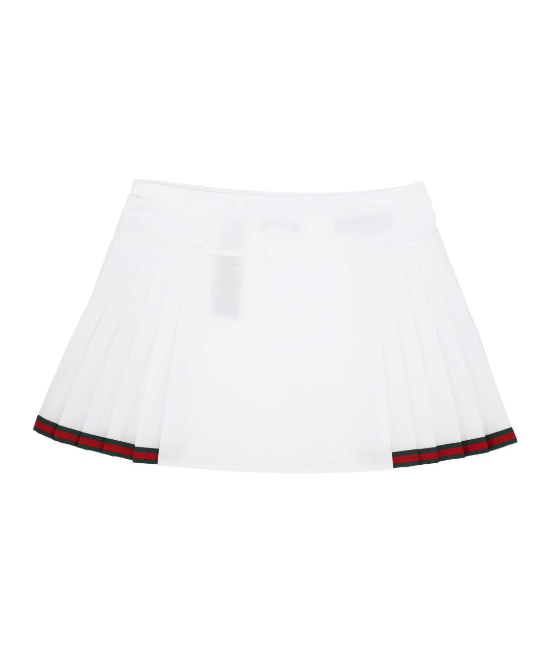 GUCCI Белая хлопковая юбка мини, фото 3