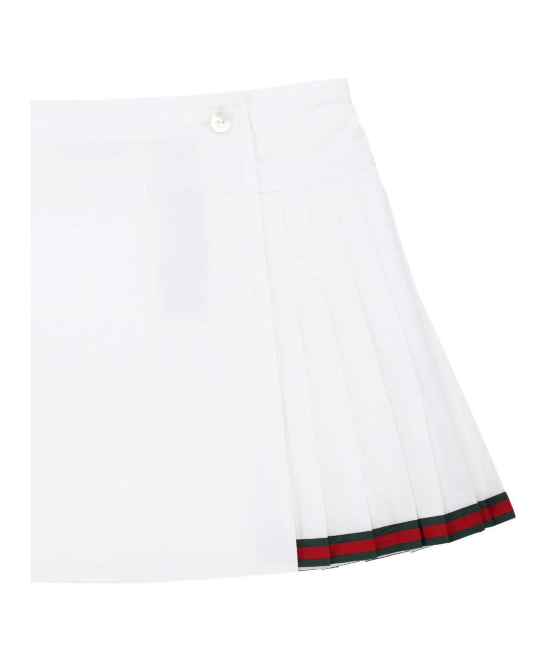 GUCCI Белая хлопковая юбка мини, фото 2