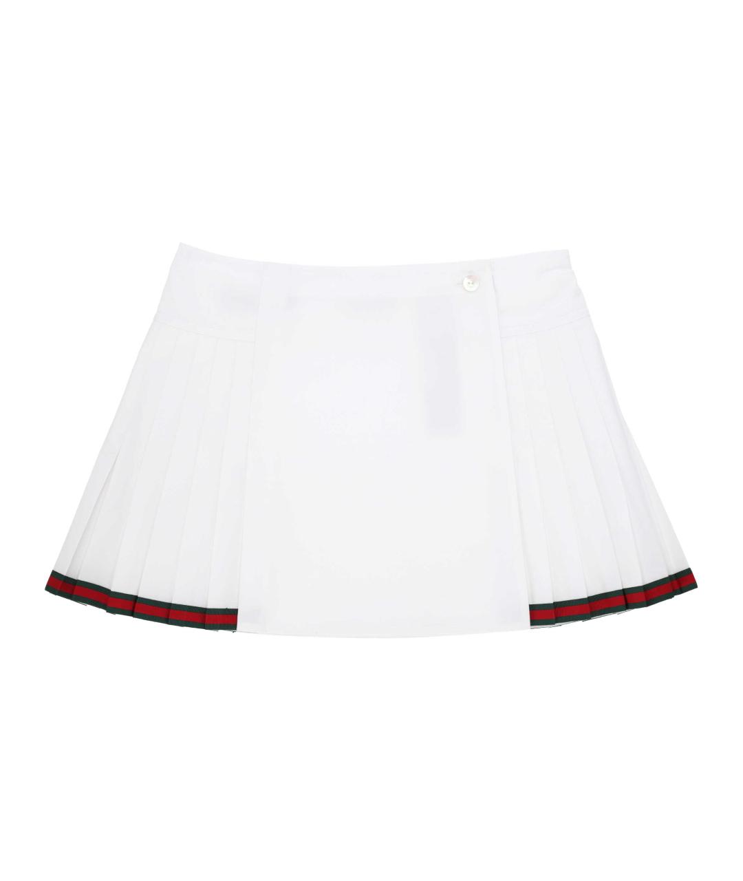 GUCCI Белая хлопковая юбка мини, фото 1