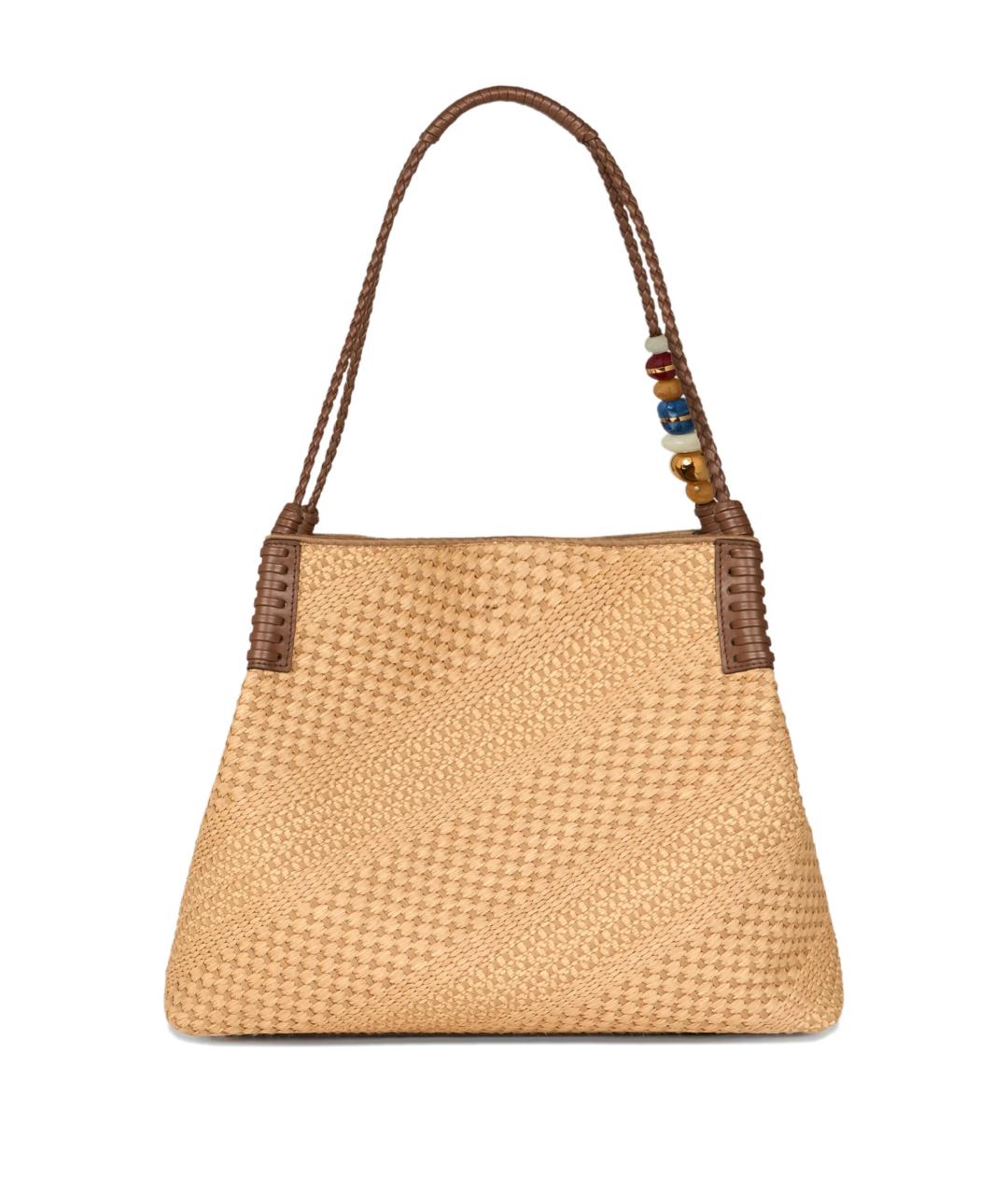 ETRO Бежевая пелетеная сумка тоут, фото 3