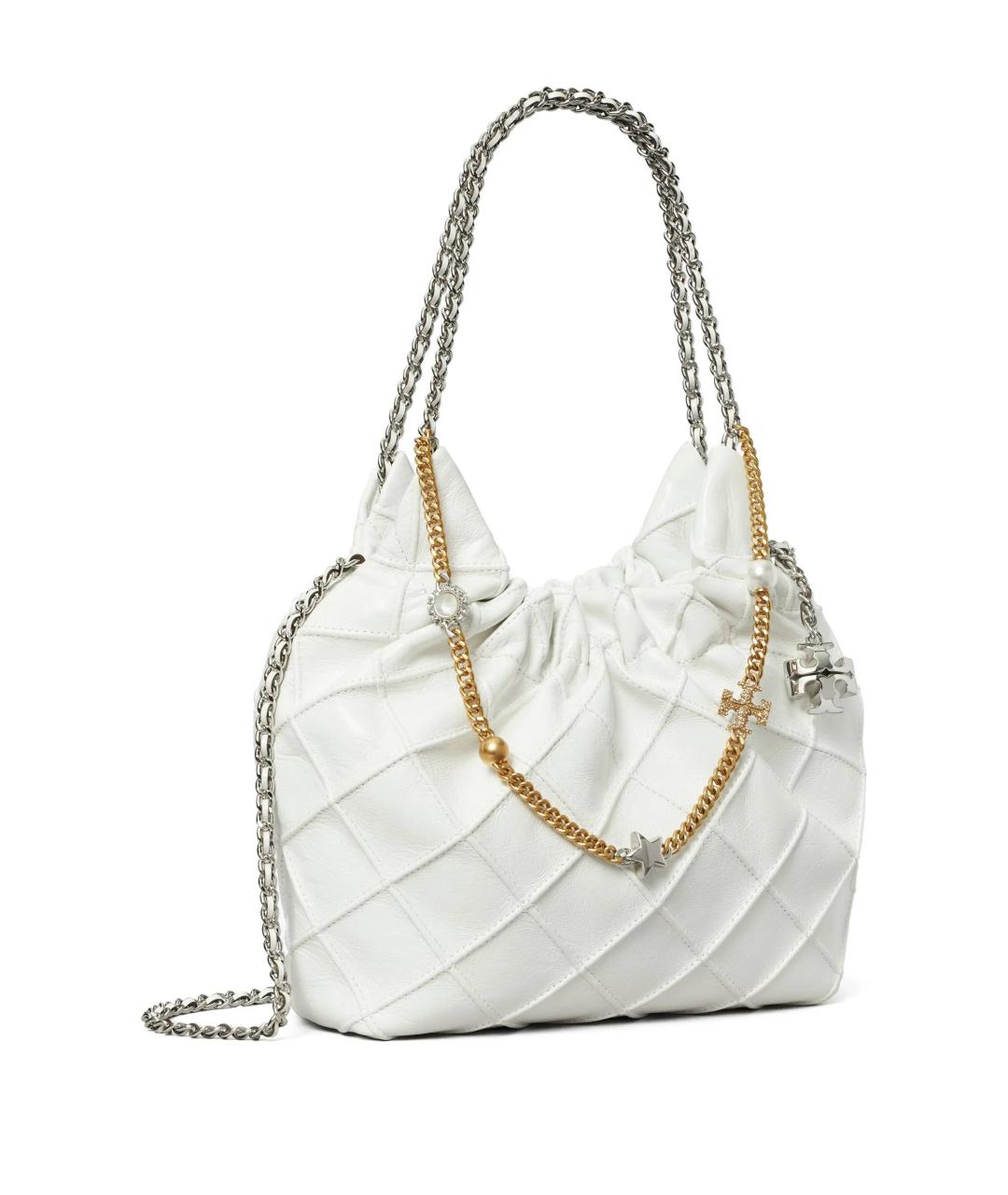 TORY BURCH Белая кожаная сумка через плечо, фото 2