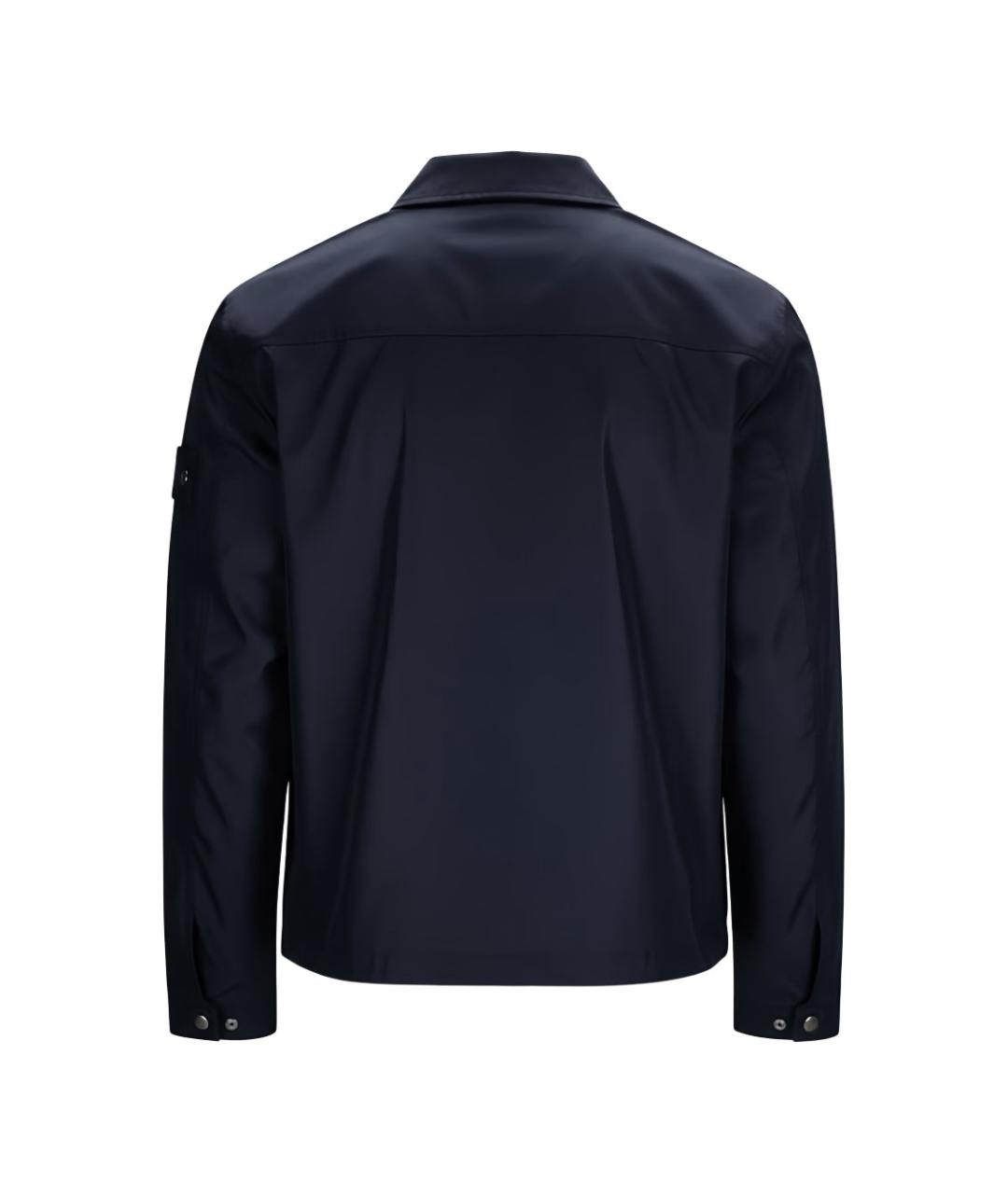 STONE ISLAND Темно-синяя хлопковая кэжуал рубашка, фото 3