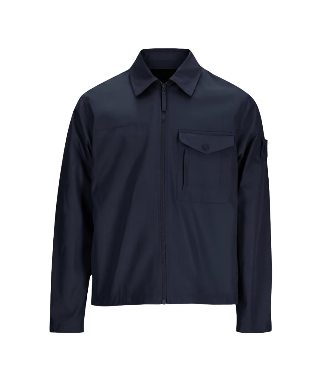 STONE ISLAND Темно-синяя хлопковая кэжуал рубашка, фото 1