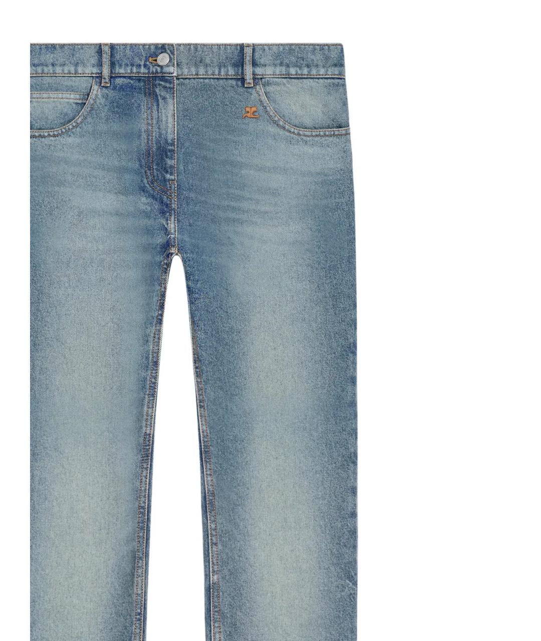 COURREGES Голубые хлопковые прямые джинсы, фото 2