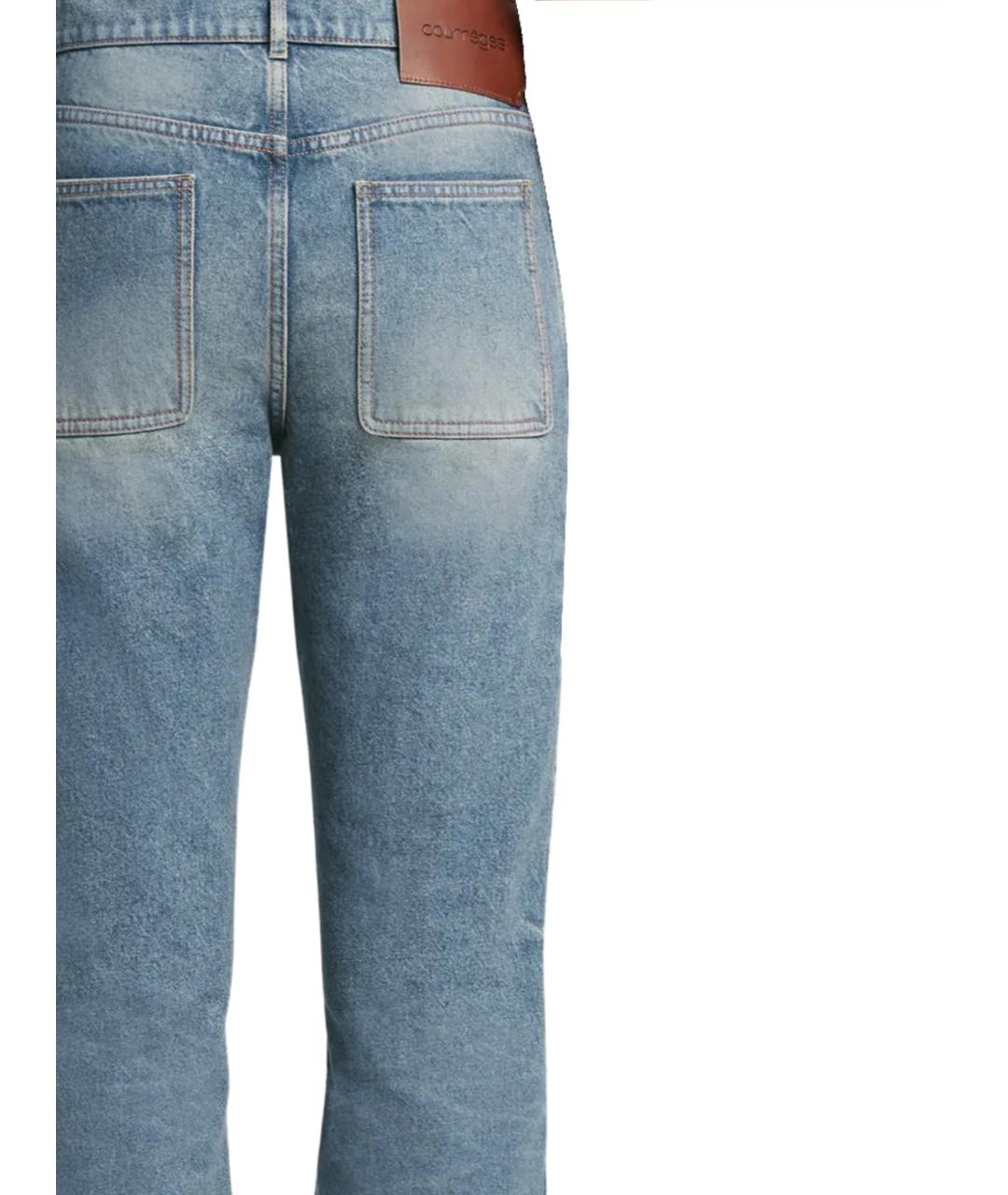 COURREGES Голубые хлопковые прямые джинсы, фото 3