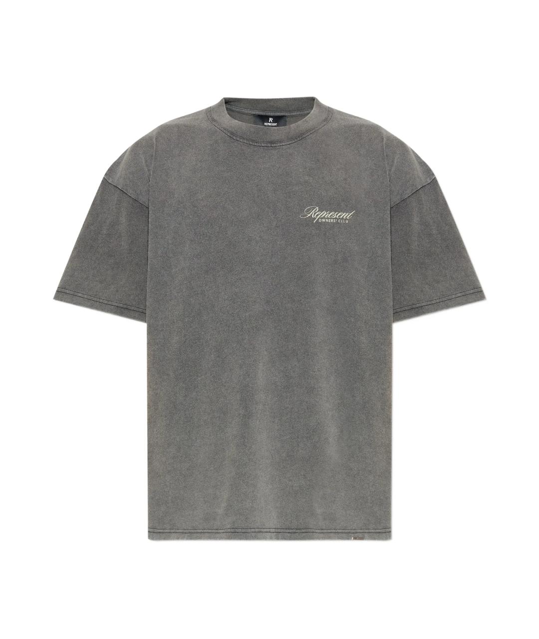 REPRESENT Серая хлопковая футболка, фото 1