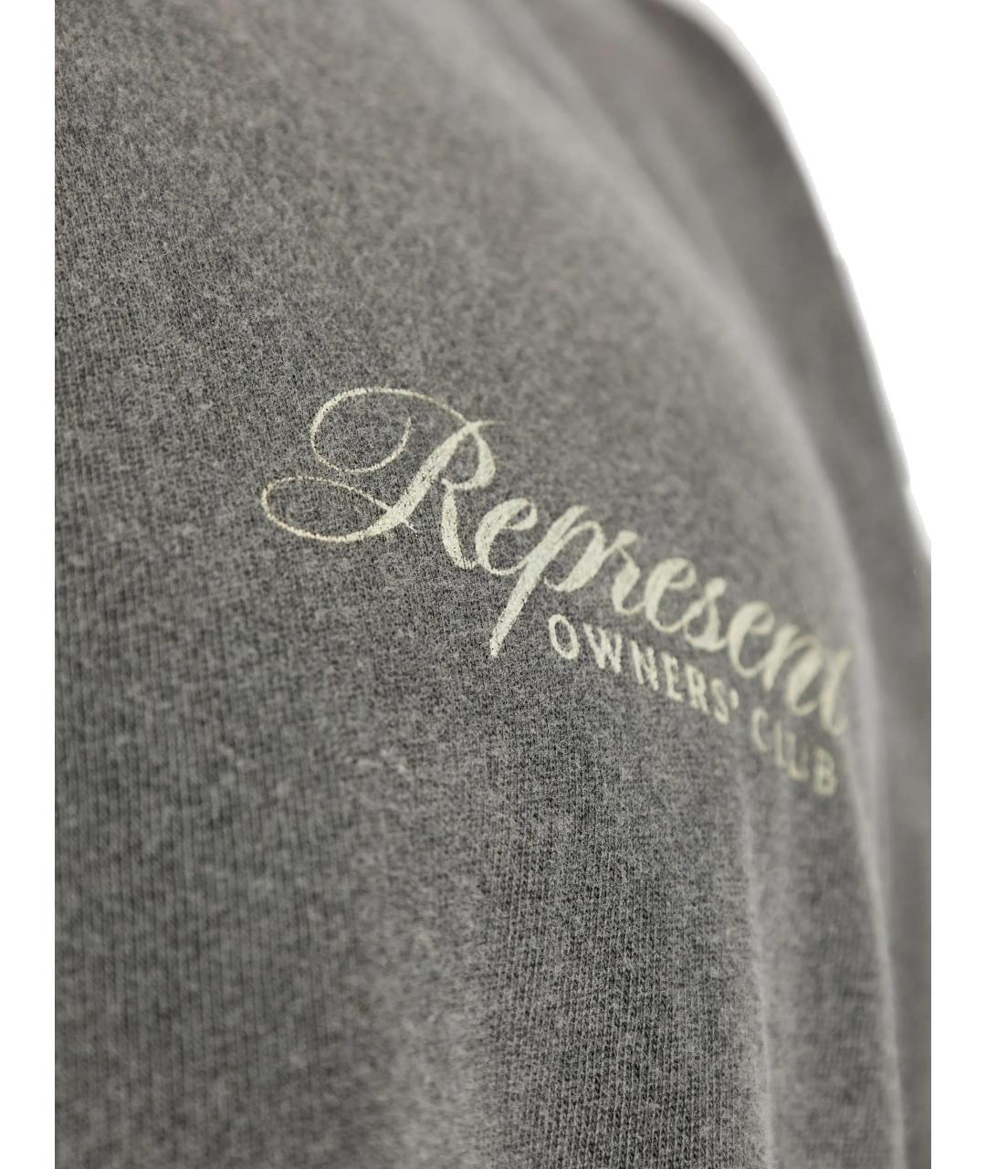 REPRESENT Серая хлопковая футболка, фото 2