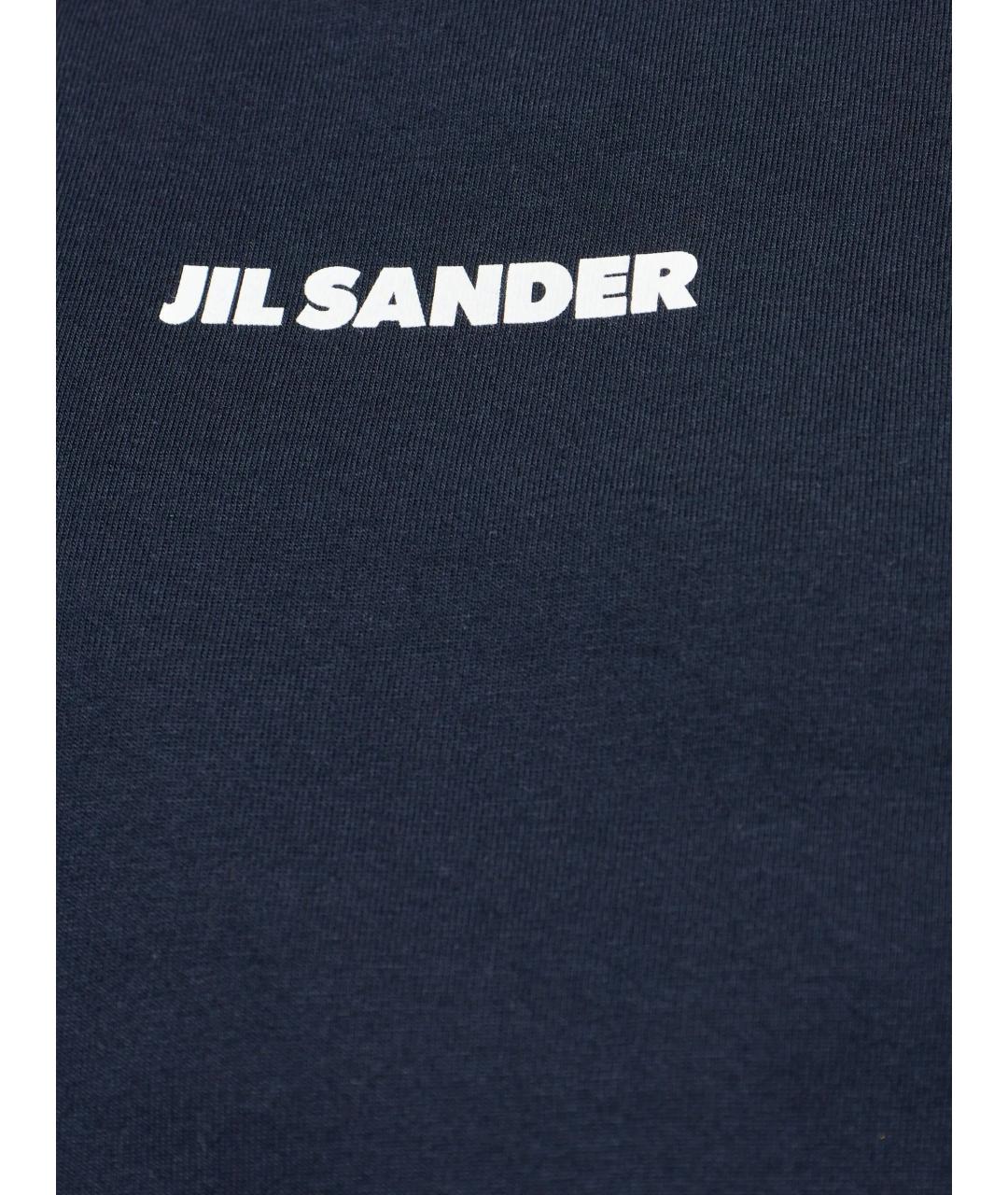JIL SANDER Синяя хлопковая футболка, фото 2