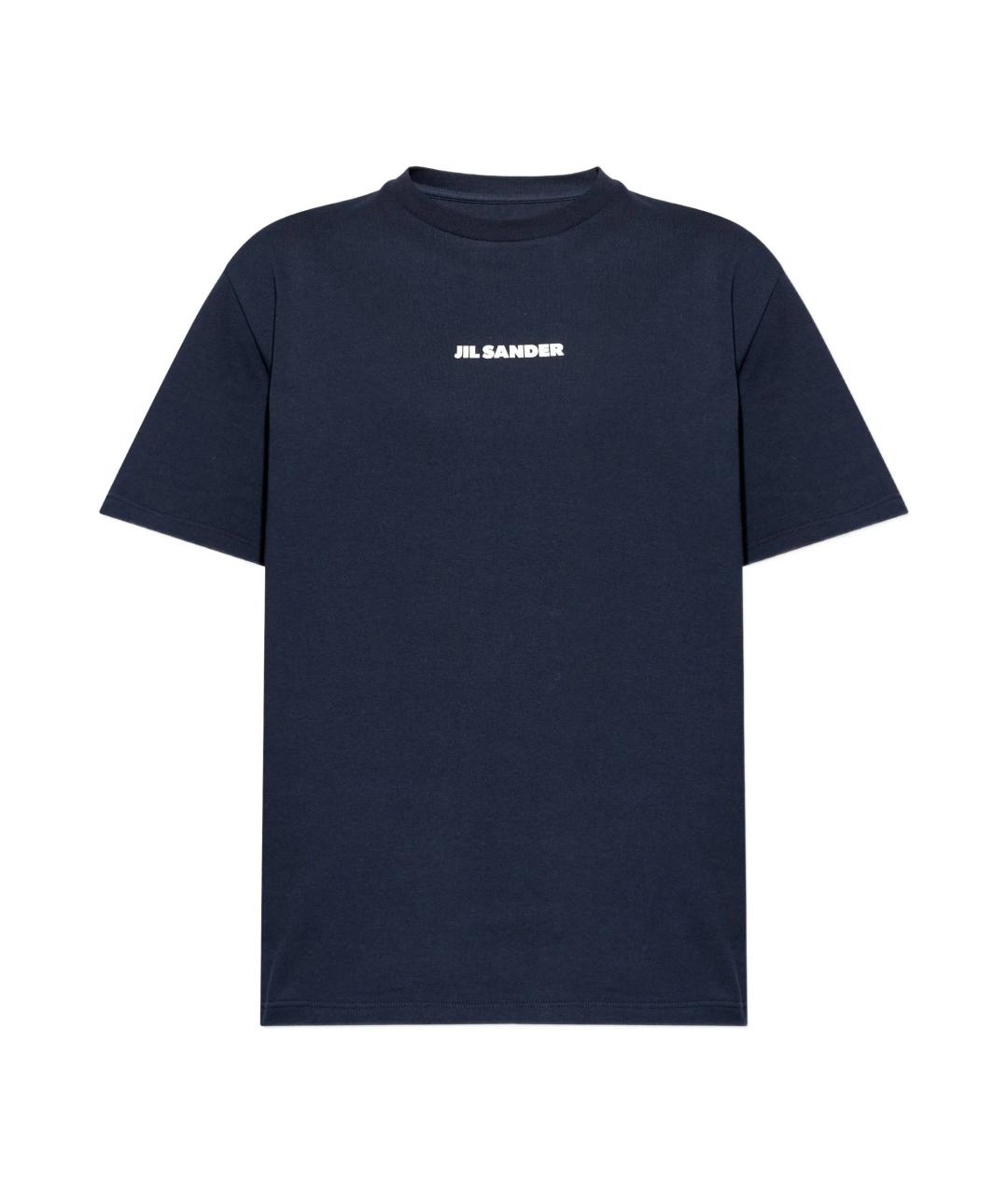 JIL SANDER Синяя хлопковая футболка, фото 1
