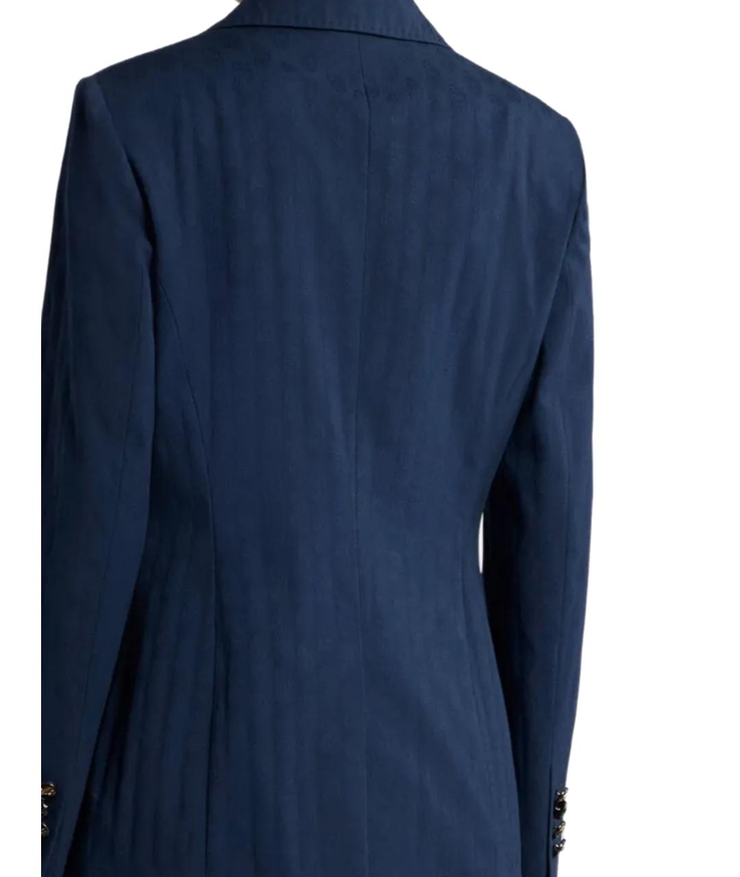 ETRO Синий хлопко-эластановый жакет/пиджак, фото 3