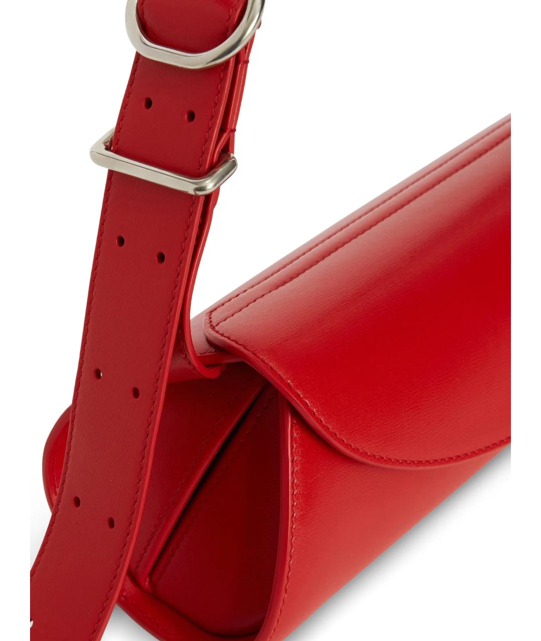 JIL SANDER Красная кожаная сумка через плечо, фото 3