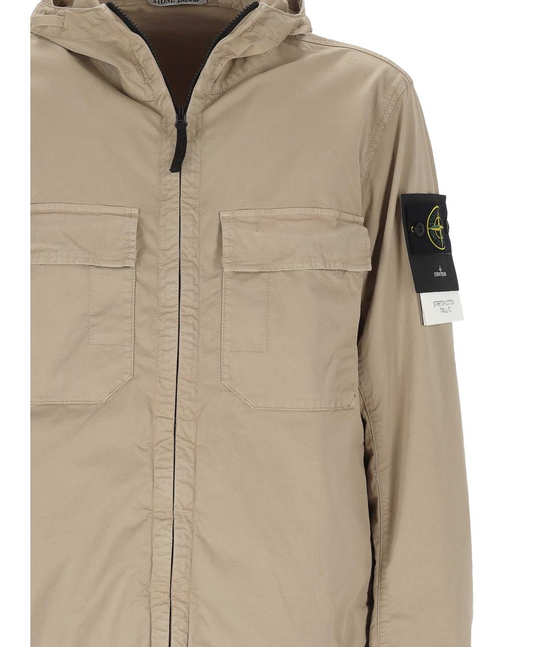 STONE ISLAND Бежевая хлопковая куртка, фото 2