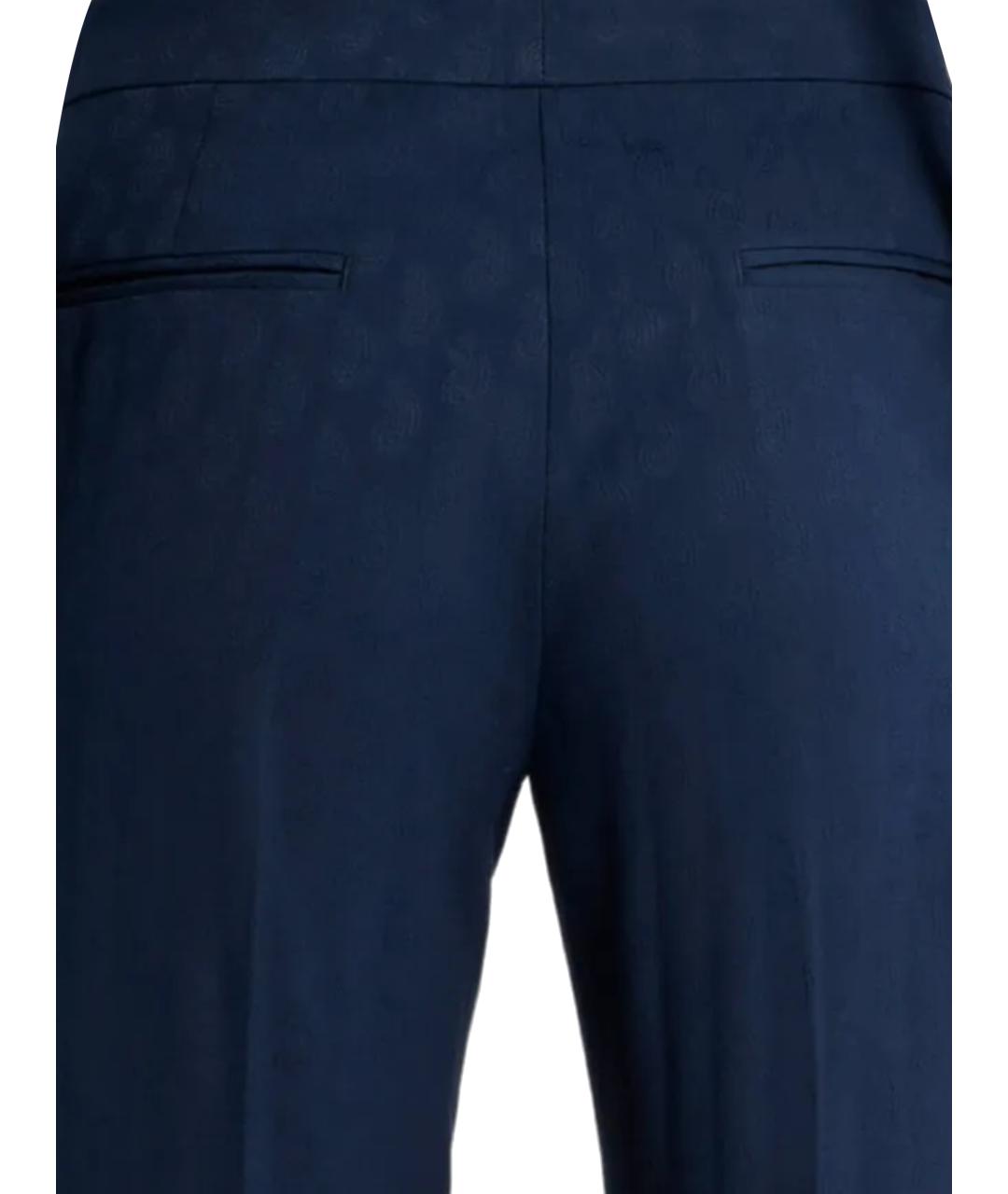 ETRO Синие хлопко-эластановые брюки узкие, фото 3