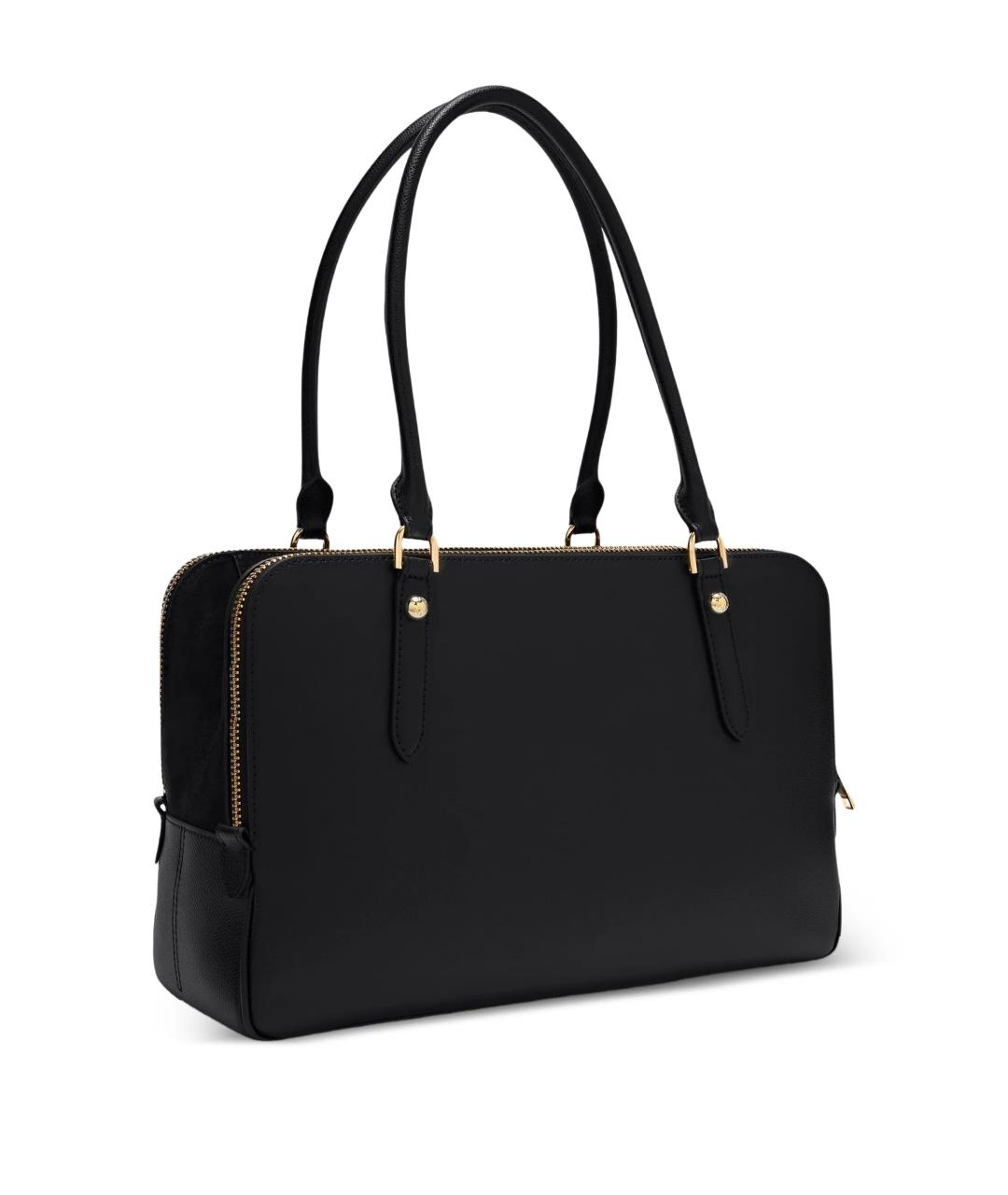 FURLA Черная кожаная сумка тоут, фото 2