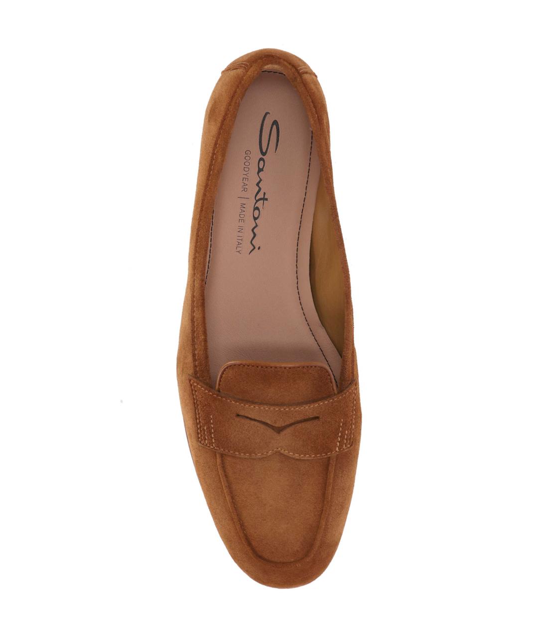 SANTONI Коричневые замшевые лоферы, фото 4