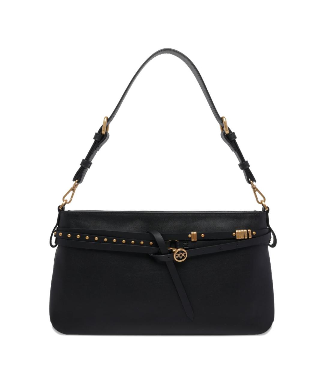PINKO Черная кожаная сумка через плечо, фото 1