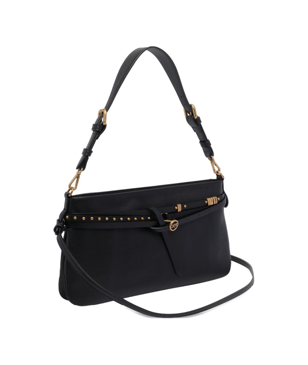 PINKO Черная кожаная сумка через плечо, фото 2