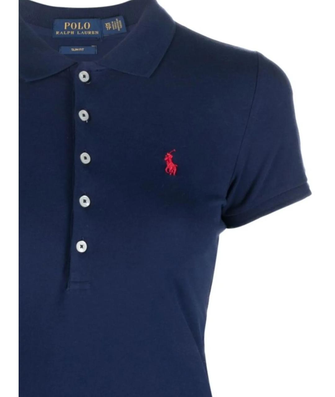 POLO RALPH LAUREN Синяя хлопковая футболка, фото 2